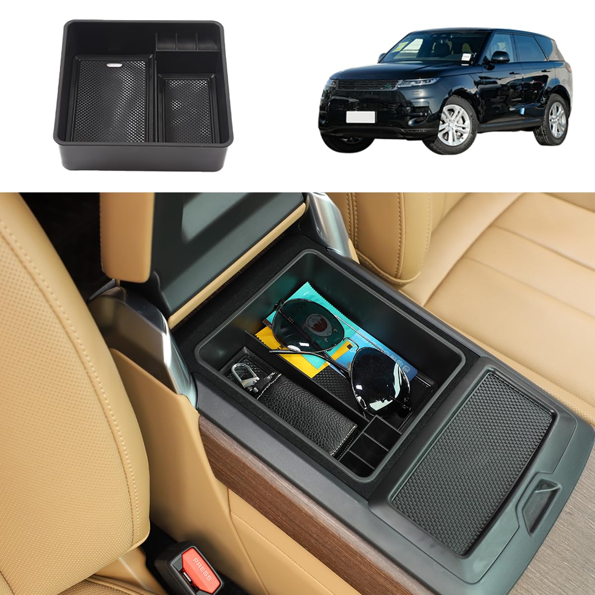 جانکوکو برای لندرور Range Rover Vogue L460 2023، صندوق ذخیره‌سازی دستکش‌دار مرکزی خودرو برای لندرور Range Rover Sport 2023، صندوق ذخیره‌سازی مخفی قابل حمل (بدون یخچال) است.