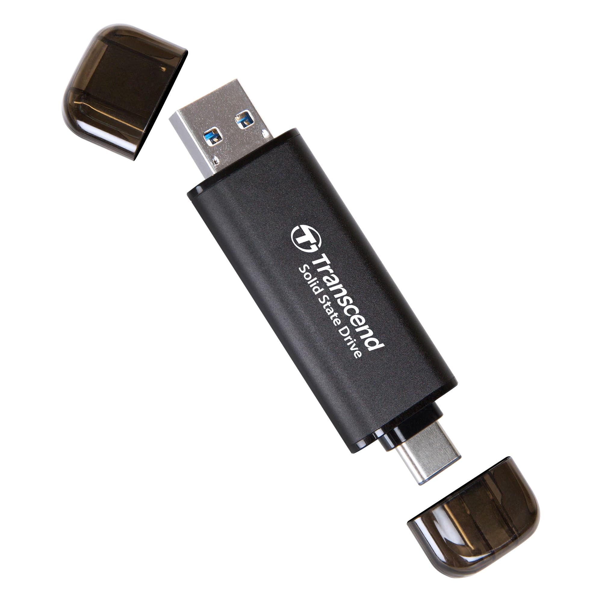 Transcend TS512GESD310C ESD310C یو اس بی 10 گیگابیت بر ثانیه- نوشتن/خواندن 1050 مگابایت بر ثانیه تایپ سی/تبدیل تایپ ای- دیسک جانبی اس اس دی 512 گیگابایت- مشکی