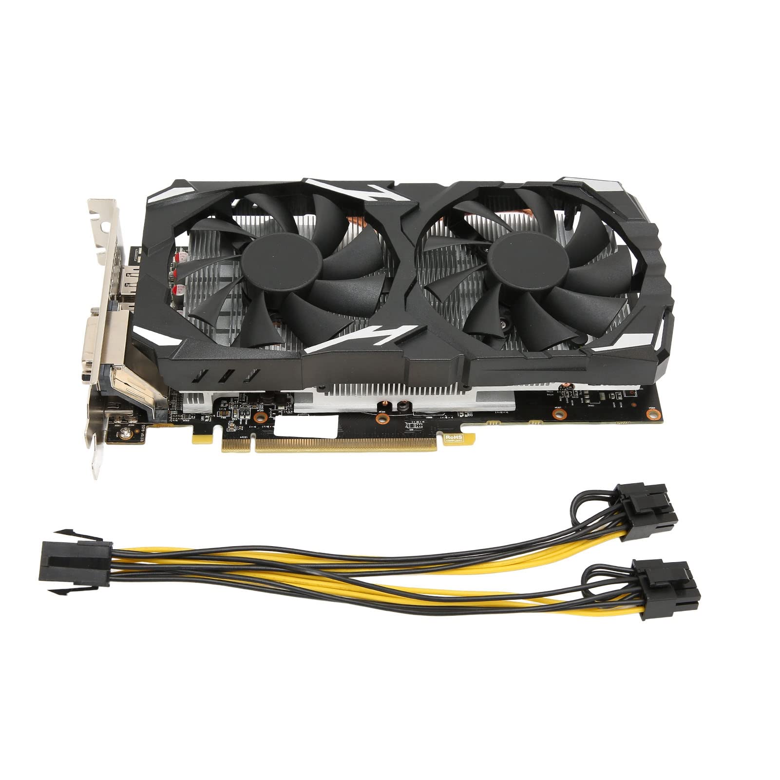 کارت گرافیک RX 580، 8 گیگابایت GDDR5 256 بیت پشتیبانی از 8K 16 PCI Express 3.0 پلاگ اند پلی کارت گرافیک کامپیوتر، لوازم جانبی برای کامپیوترهای رومیزی دو فن