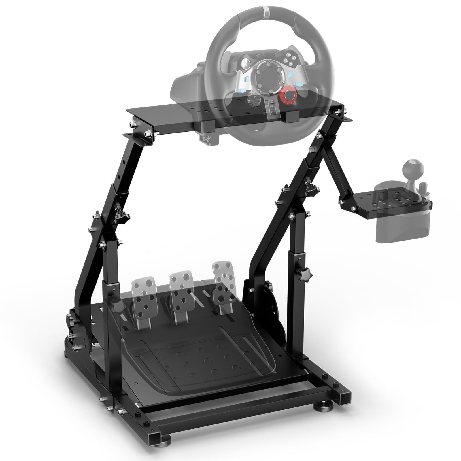 اسکرین قابل تاشو Dardoo با دسته پشتی دوتایی سازگار با Logitech G25 G27 G29 G920/Thrustmaster، فرمان، دستی ترمز و پدال ها (در این بسته نمی‌باشند)