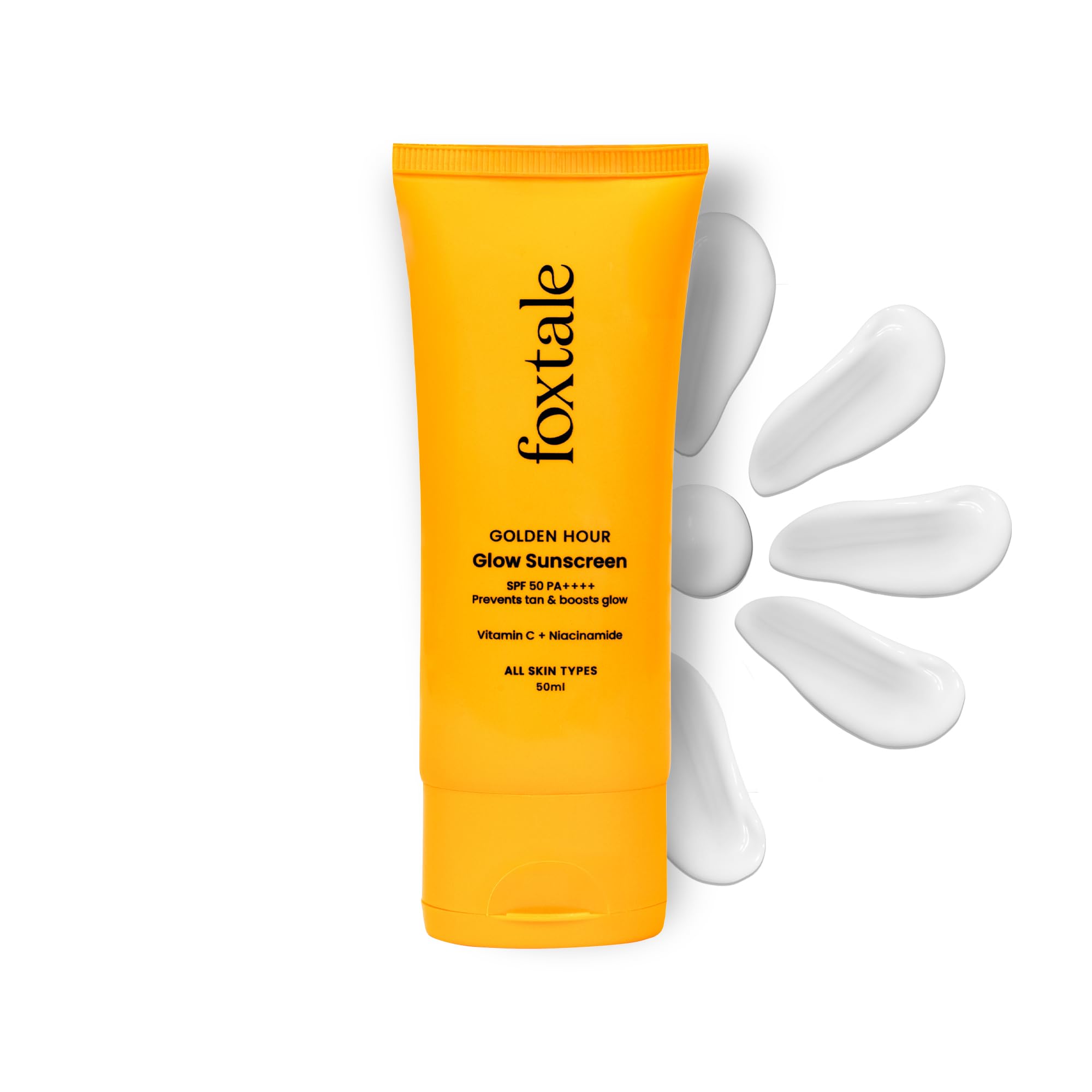 کرم ضدآفتاب Foxtale Glow SPF 50 PA++++ سبک با ویتامین C و نیاسینامید | جذب سریع | فیلترهای UVA و UVB جلوگیری از تن‌زدگی | ضد چربی | برای مردان و زنان | مخصوص انواع پوست - ۵۰ میلی‌لیتر