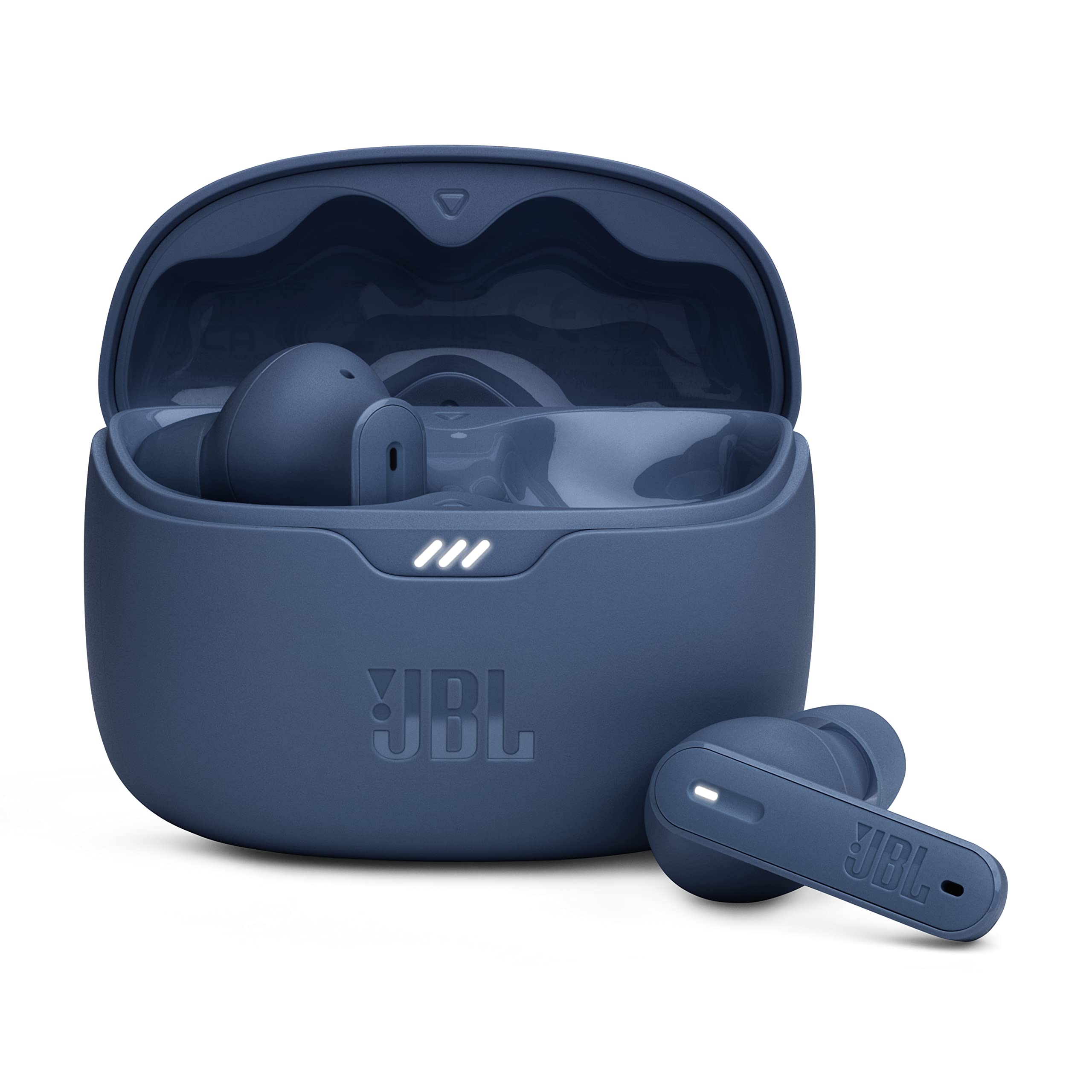 گوشی‌های JBL Tune Beam، بلوتوث و بی‌سیم، مقاوم در برابر آب و قابلیت لغو نویز با عمر باتری تا 48 ساعت، رنگ آبی - JBLTBEAMBLU