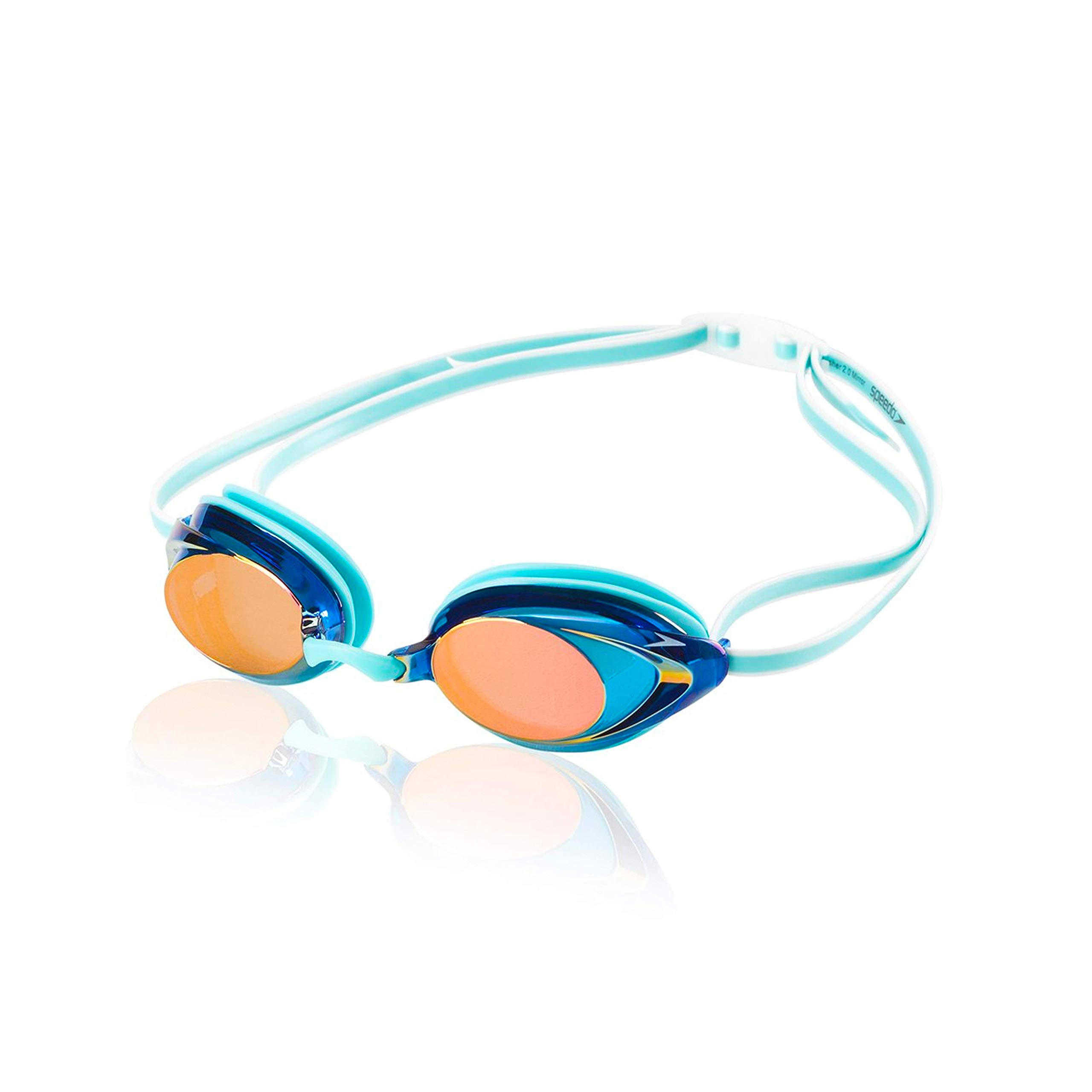 Speedo Women's Swim Goggles Mirrored Vanquisher 2.0 یک اندازه آبی