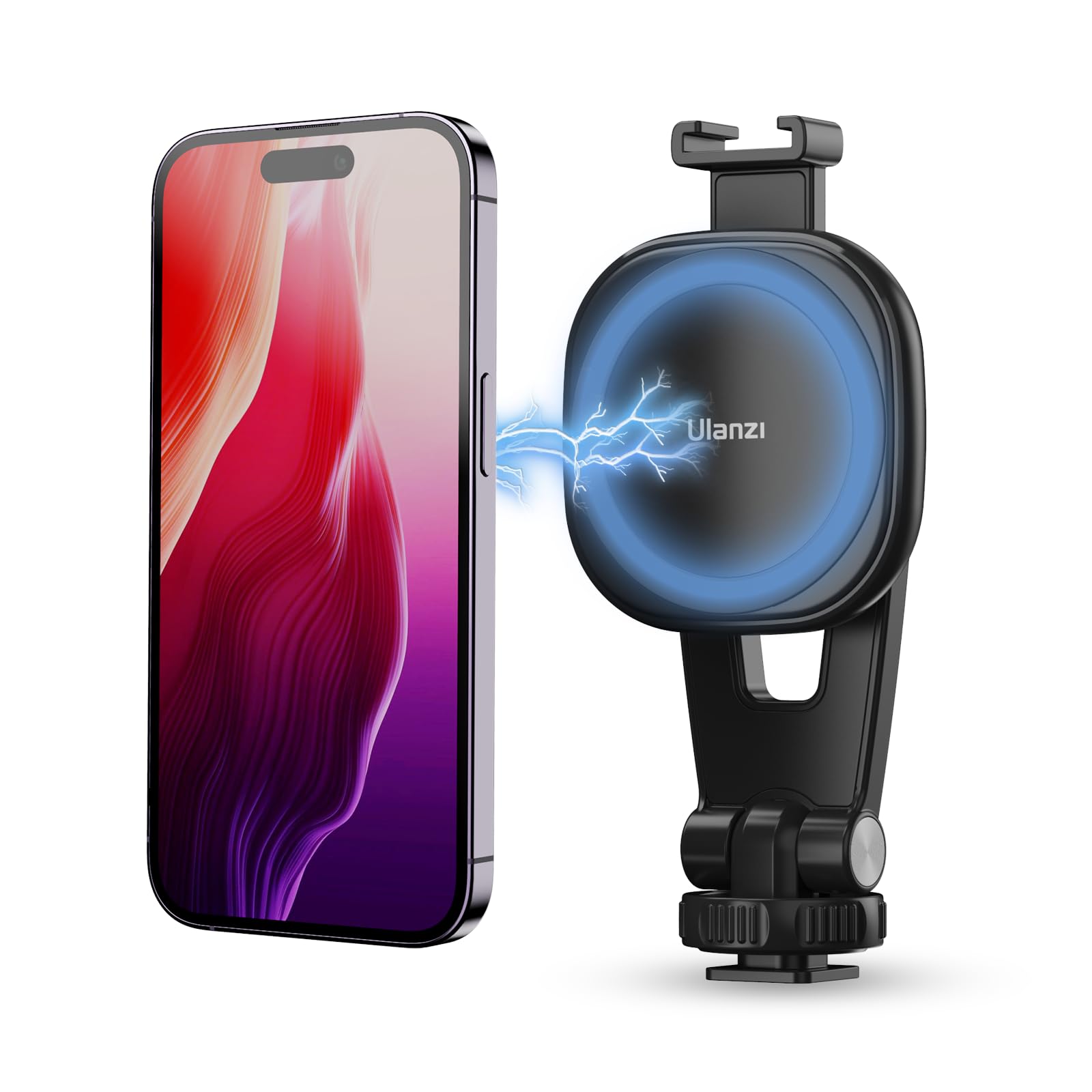 ULANZI مغناطیسی iPhone Tripod Mount MA23، آداپتور نگهدارنده گوشی مغناطیسی قطبنده قطبنده قرارگیری متصل به تریپاد سازگار با مگسیف تنها برای آیفون 12 13 14 پلاس پرو مکس تمام سری‌ها