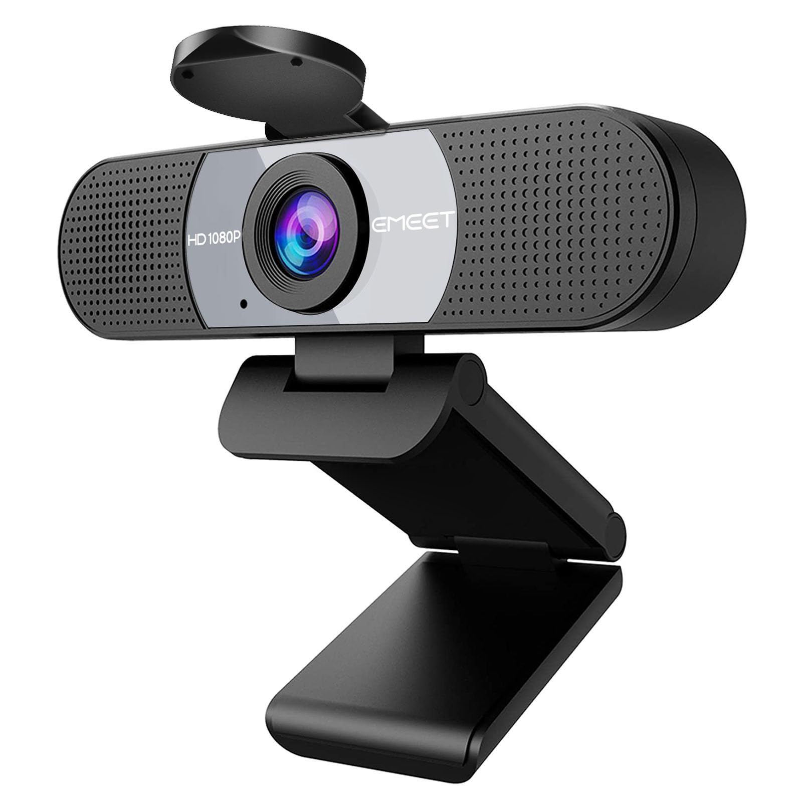 وب‌کم 1080P EMEET، دوربین وب C960 با دو میکروفن کاهش‌دهنده نویز و پوشش حریم شخصی، دوربین کامپیوتر با دید 90 درجه، وبکم USB Plug & Play برای تماس/کنفرانس، زوم/اسکایپ/یوتیوب، لپ‌تاپ/دسکتاپ، خاکستری