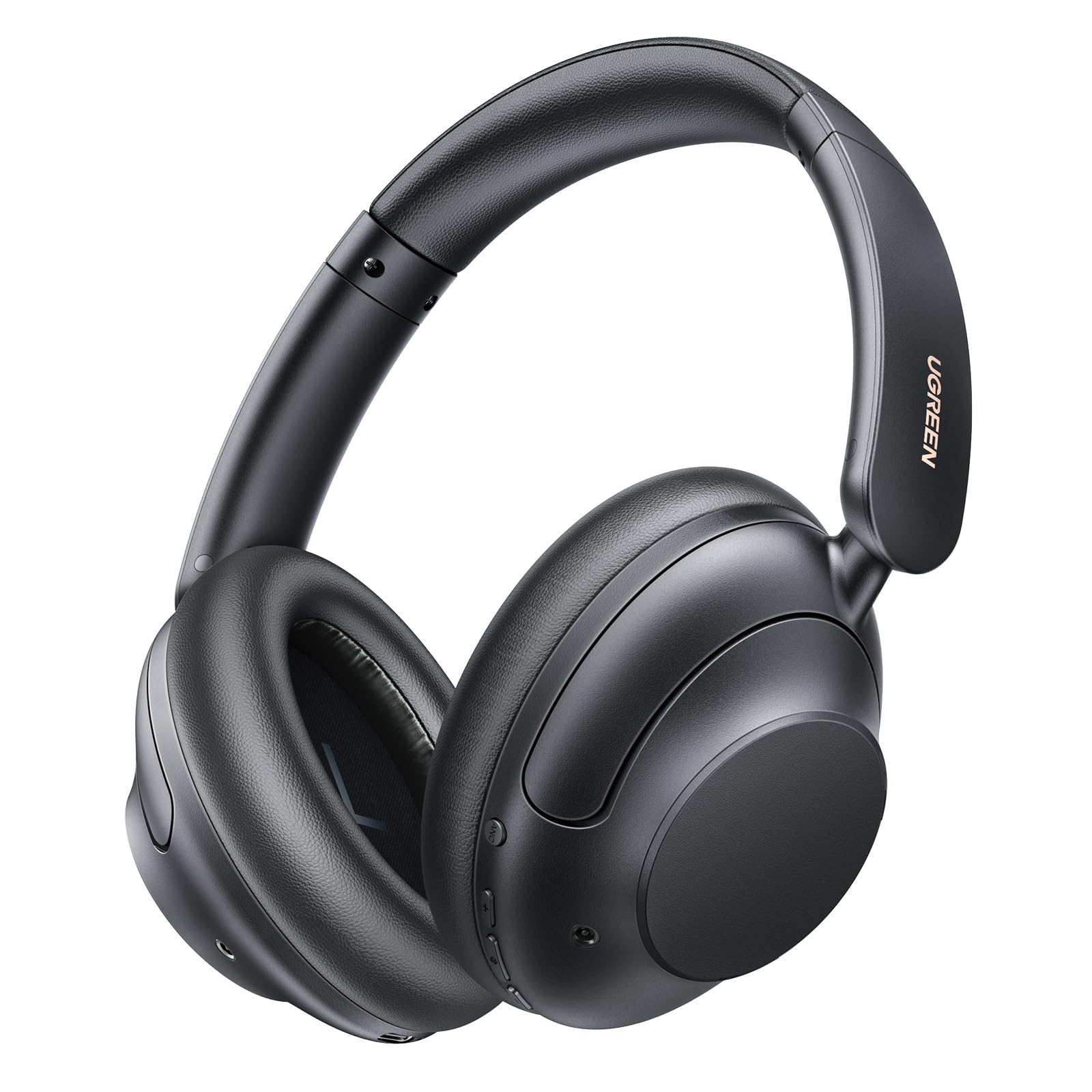 هدفون بی‌سیم سرکله‌ای UGREEN HiTune Max 5 Noise Cancelling با بلوتوث 5.0، بازی‌یابی 90 ساعته، شارژ سریع، صدای استریو HiFi، باس عمیق Hi-Res، سبک و قابل تاشو، دارای میکروفون داخلی، رنگ مشکی