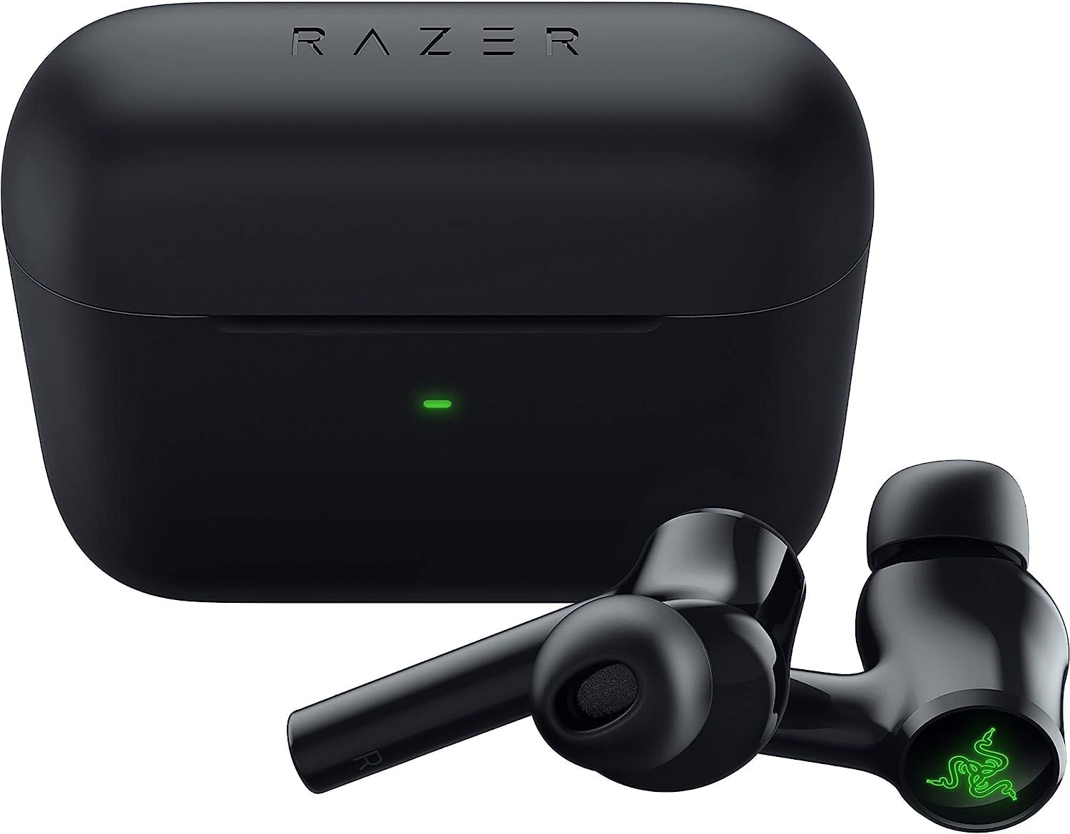هدفون‌های بی‌سیم بازی Razer Hammerhead Pro HyperSpeed برای کامپیوتر، پلی‌استیشن، سوییچ، موبایل: قابل تنظیم ANC - کیس شارژ سریع بی‌سیم - باتری ۳۰ ساعته - بلوتوث ۵.۳ - کروما RGB - مشکی Hammerhead Pro سیاه/سبز Pro