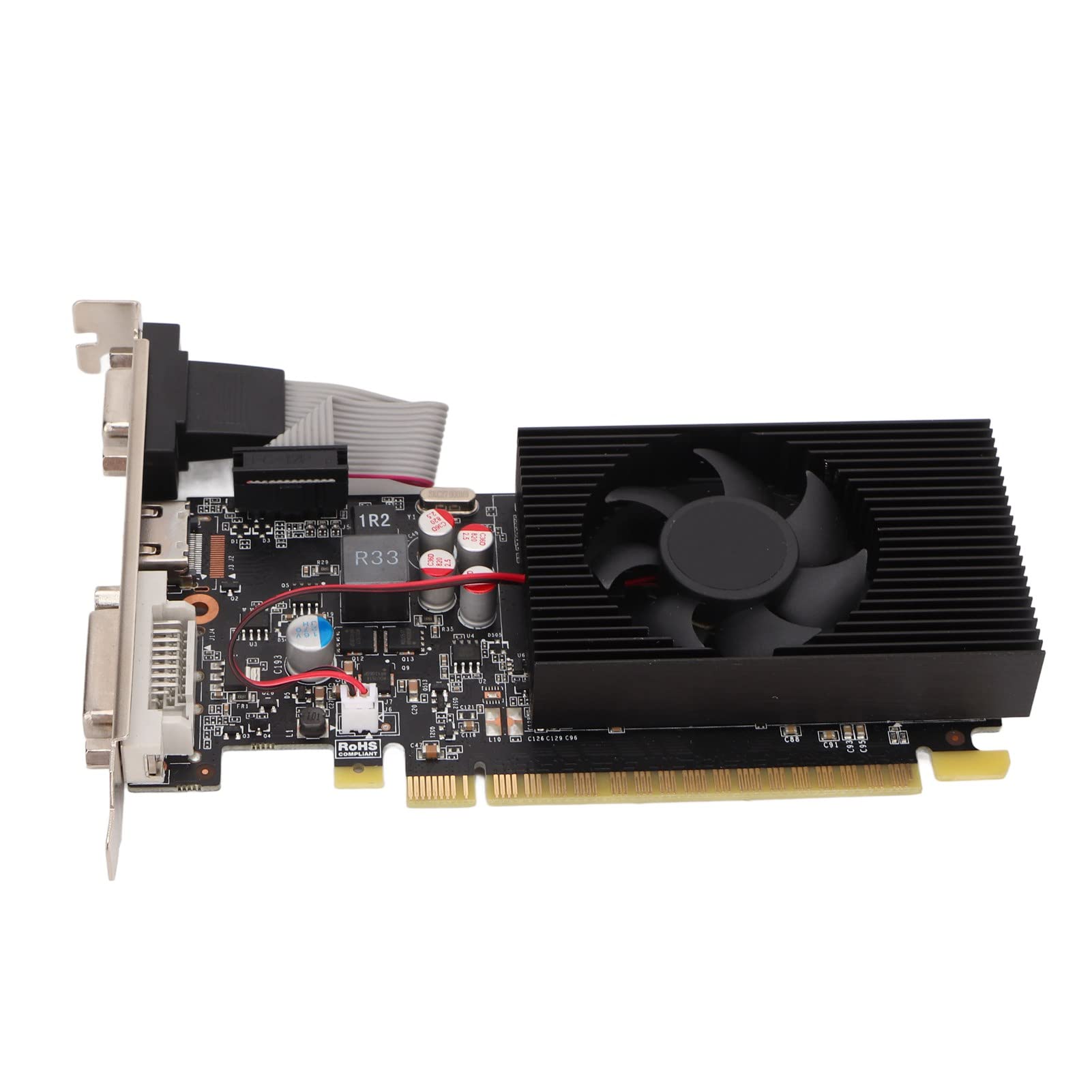 GT730 کارت گرافیک 128 بیتی، 4 گیگابایت DDR3، PCI Express 2.0 x8، رابط چندرسانه‌ای HD، DVI، VGA، مناسب برای PC، کارت گرافیک باریک دسکتاپ برای بازی‌های ویدئویی