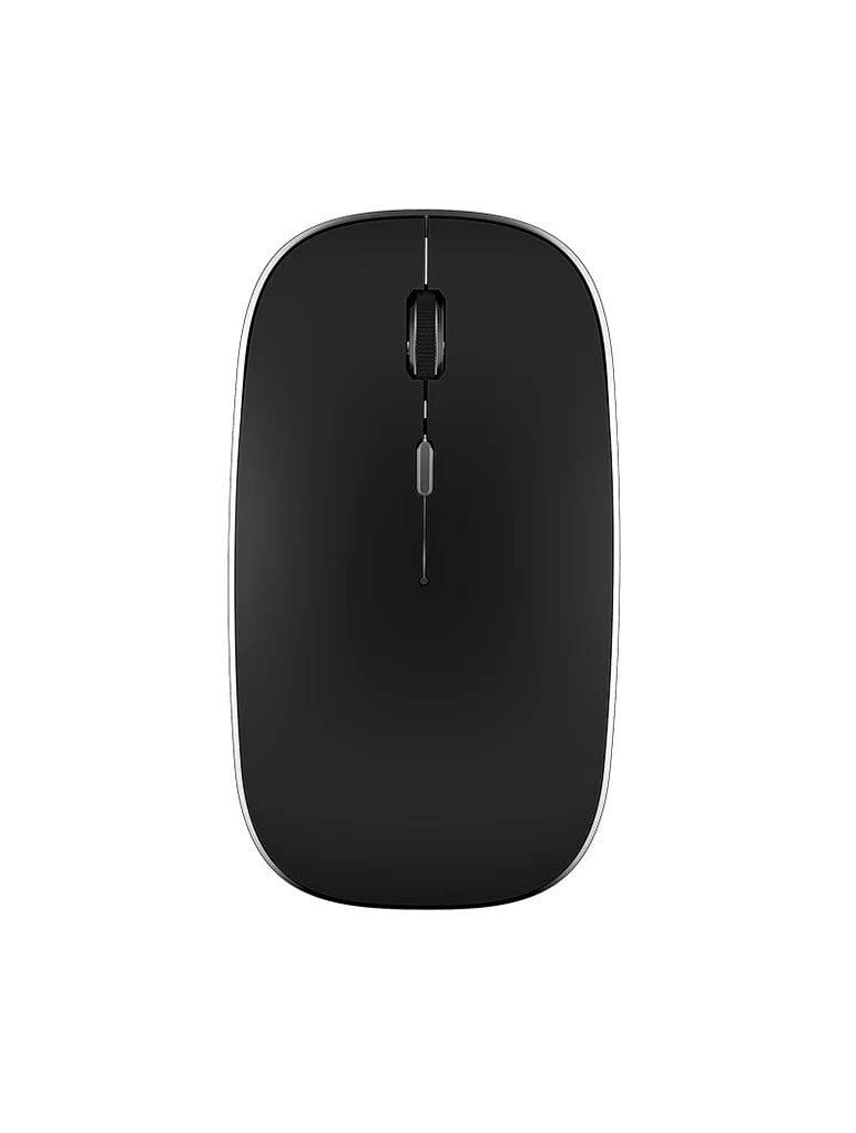 ماوس بی‌سیم Glassology دوحالته بلوتوث 5.0 و USB 2.4G، کلیک بی‌صدا، طراحی باریک، 3 سطح DPI قابل تنظیم، سازگاری یونیورسال (سیاه)