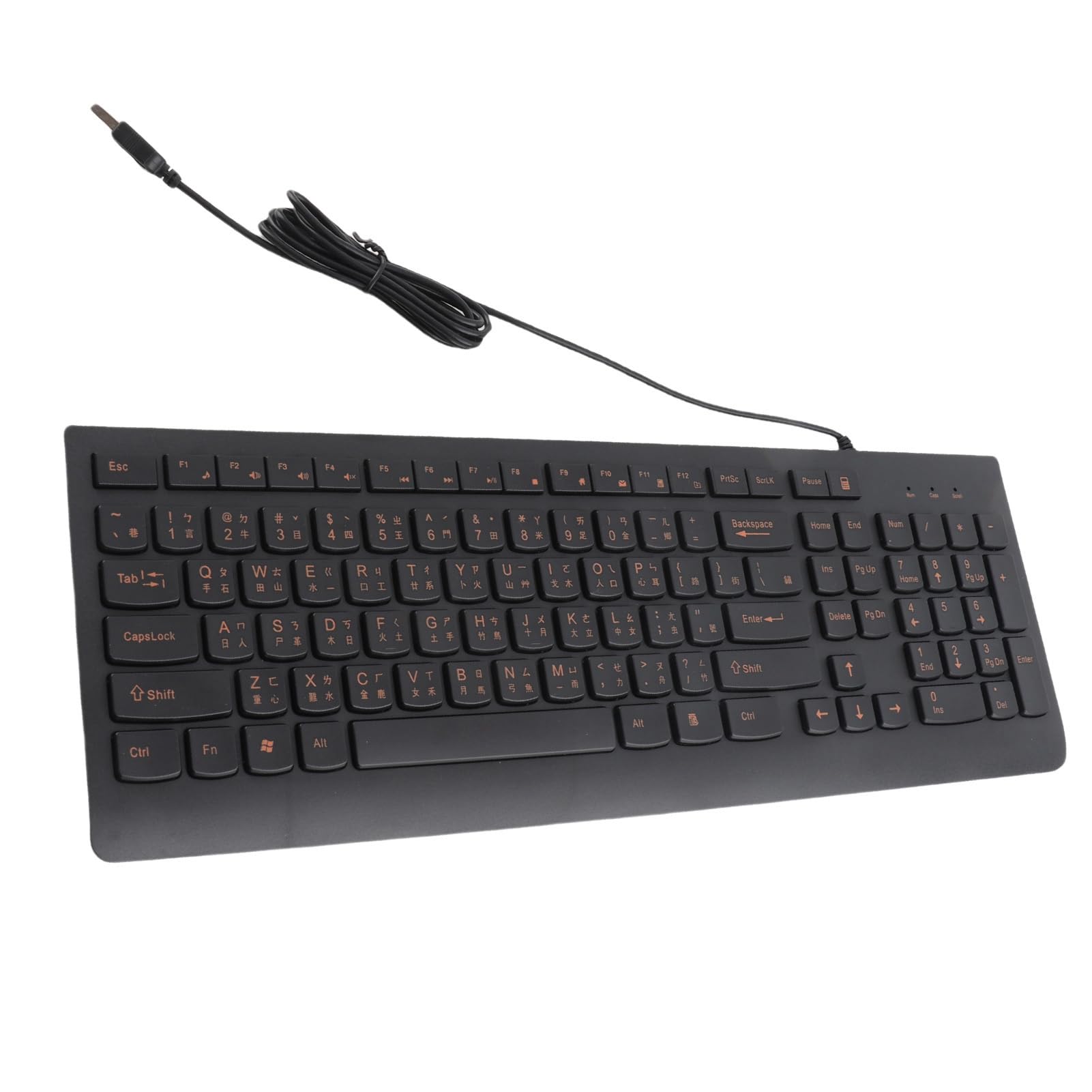 کیبورد چینی KIMISS سیمی برای تایپ پین‌یین چینی ABS کیبورد چینی با وصل USB حس راحت دستی کیبورد دوزبانه انگلیسی چینی با صدای کم