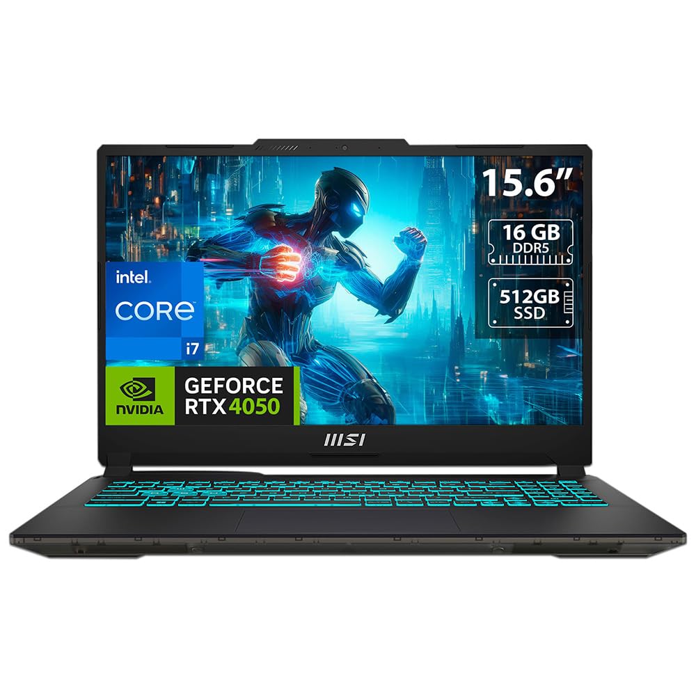 لپ تاپ بازی MSI Cyborg 15 A13VE- 218US - 15.6 اینچ FHD 144Hz ، Intel Core i7-13620H ، GeForce RTX 4050 ، 16GB RAM ، 512GB NVMe SSD ، Thunderbolt 4 ، USB-Type C ، Cooler Boost ، Win 11 Home - مشکی