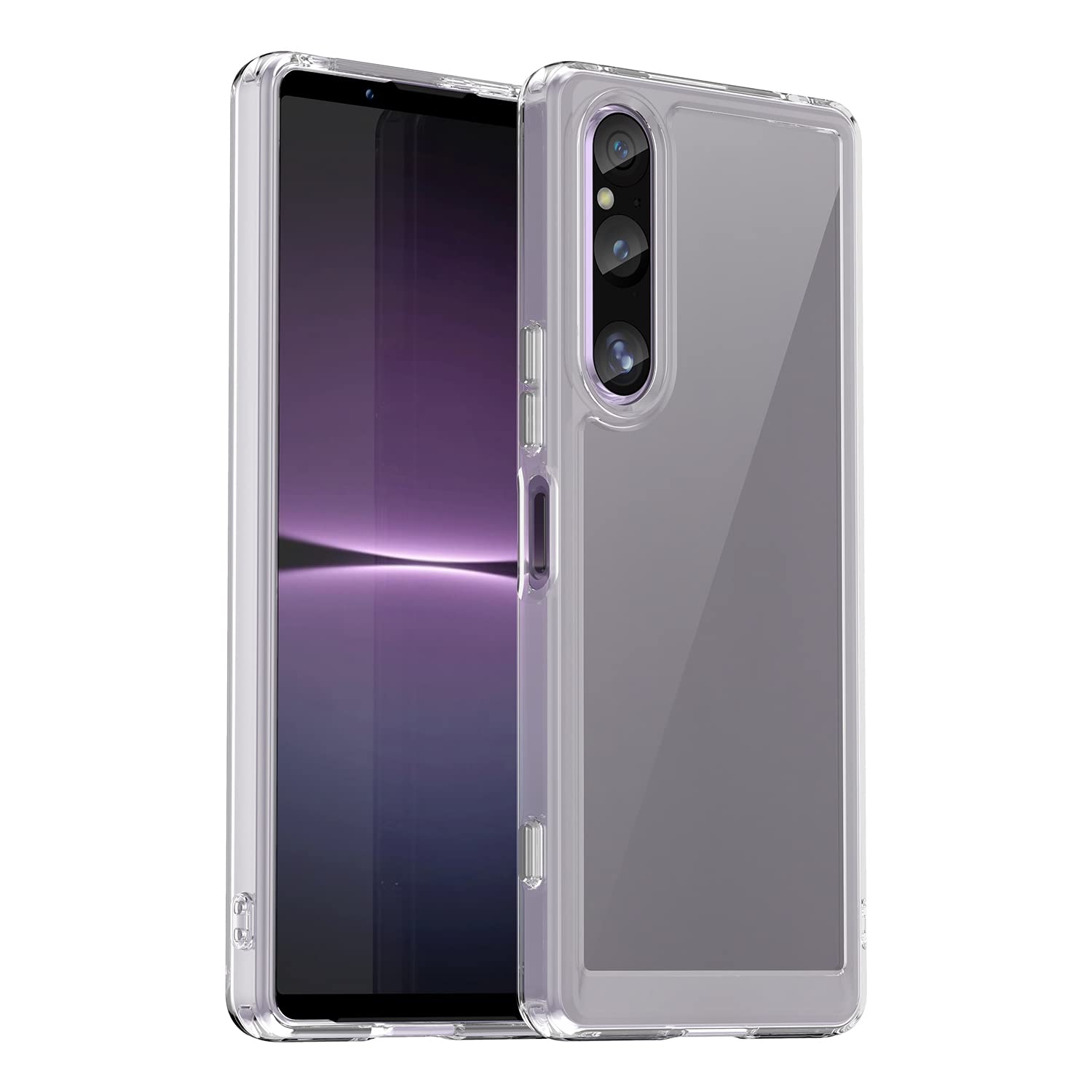 OIATROE Case for Sony Xperia 1 V, Transparent Back Case [ضد خش] [TPU استایلی و زیبا] [جذب شوک] محافظ برای Sony Xperia 1 V - شفاف برای Sony Xperia 1 V Transparent