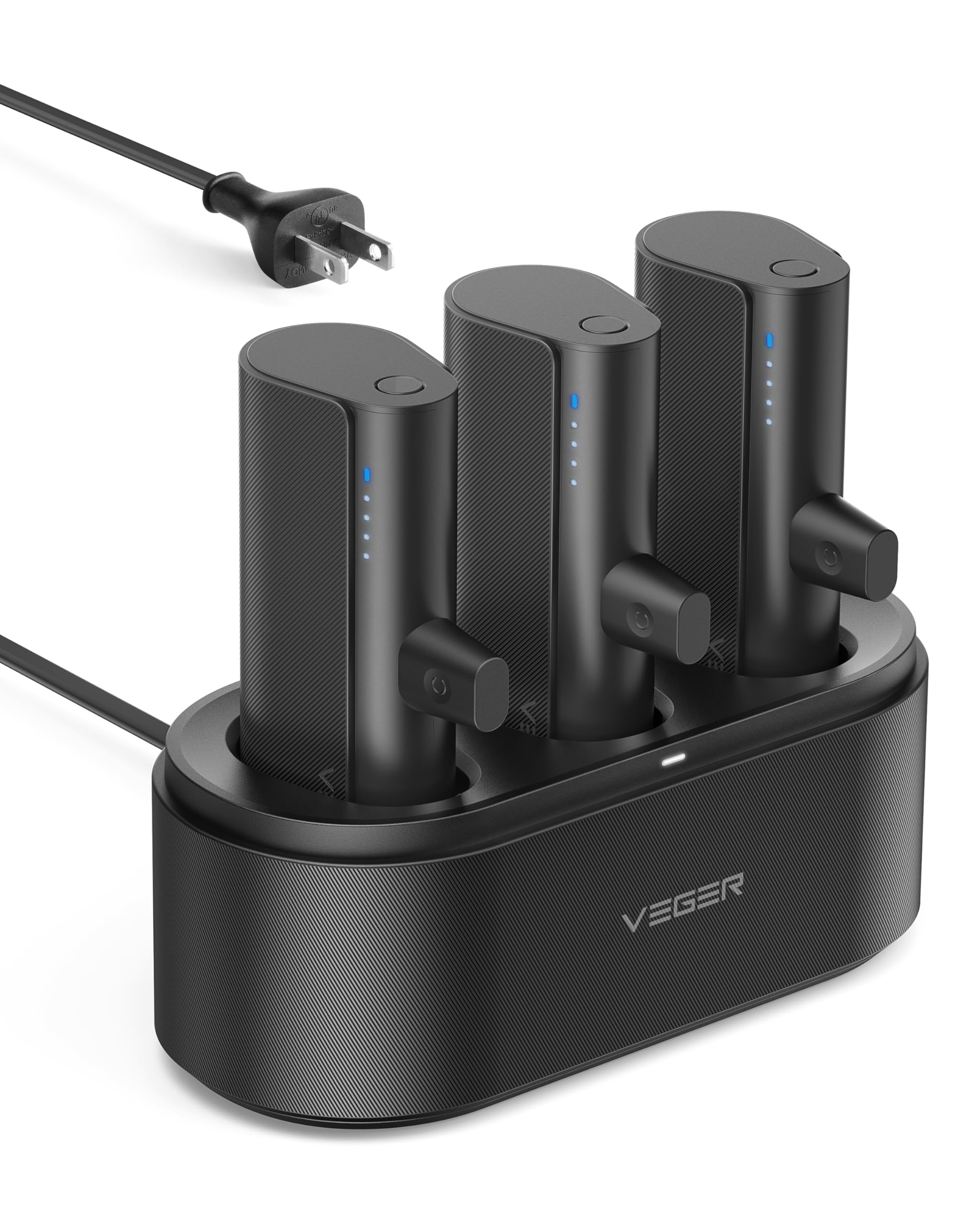 شارژر پاوربانک قابل حمل VEGER Mini برای آیفون 5000mah، شارژ سریع PD 20W، ایستگاه مشترک شارژ داک با 3 عدد پاوربانک برای سری آیفون، گوشی‌های سامسونگ و غیره