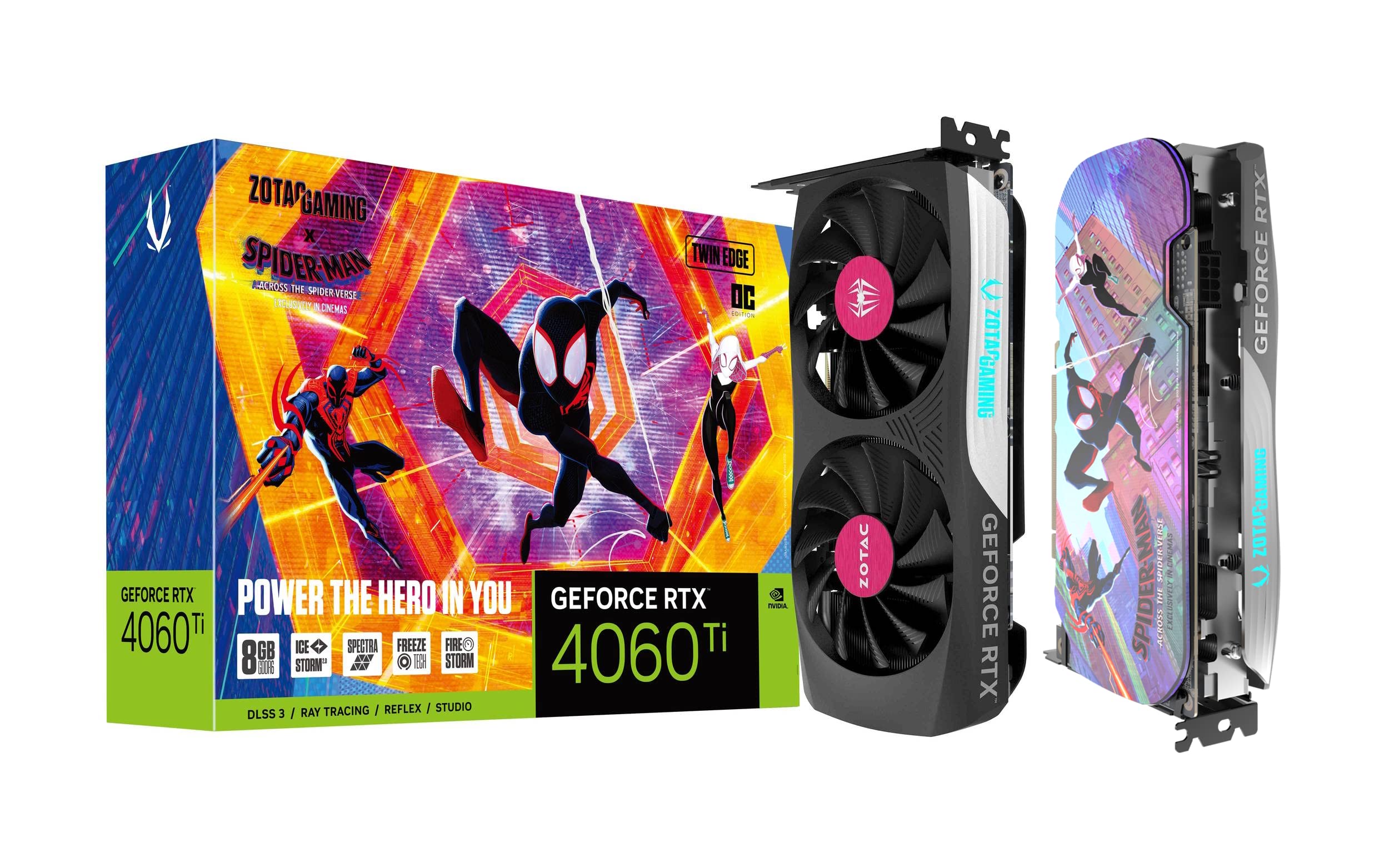 Zotac GeForce RTX 4060 Ti 8GB Twin Edge OC — بسته‌ی مرد عنکبوتی™: در سراسر دنیای عنکبوتی