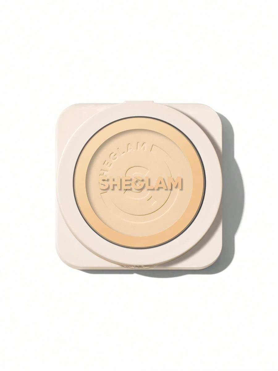 پودر پایه SHEGLAM Skin-Focus با پوشش بالا برای کنترل چربی، بدون پوسیدگی، پوشش کامل، سبک، پودر فشرده، مات نرم، پودر ثابت کننده، آرایش صورت (لاينن)