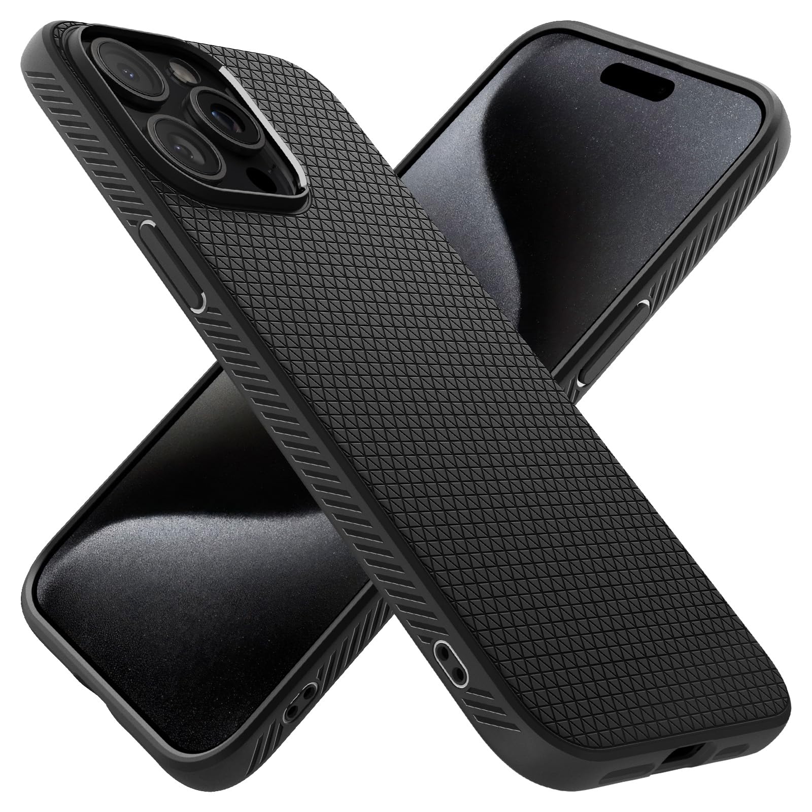 کاور محافظ Spigen Liquid Air طراحی شده برای آیفون ۱۵ پرو (2023) - مشکی مات