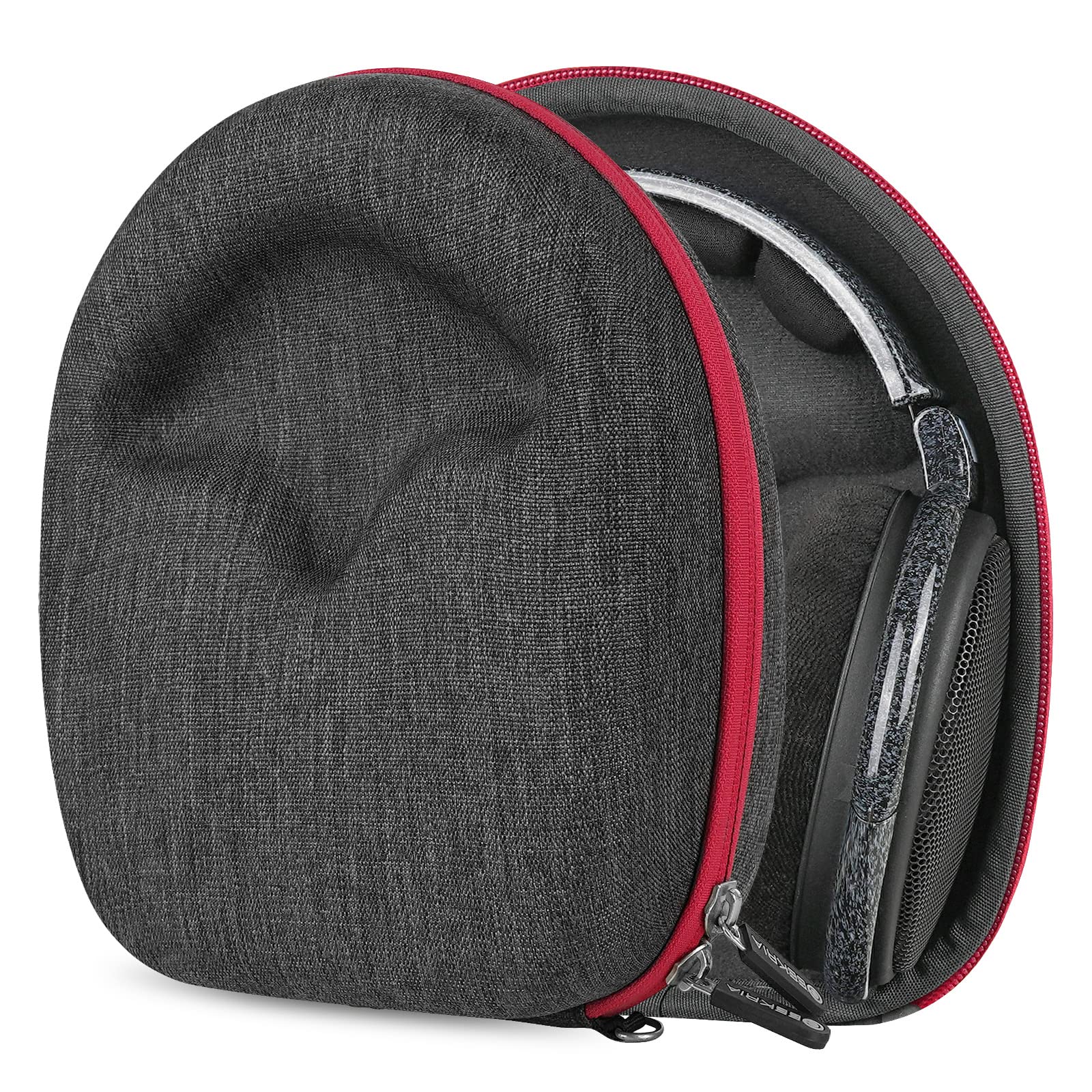 کیس هدفون Geekria Shield سازگار با Sennheiser HD550، HD505، HD 598، HD 660S2، HD 660S، کیس سخت جایگذاری و حمل مسافرتی با ذخیره‌سازی کابل (خاکستری تیره)