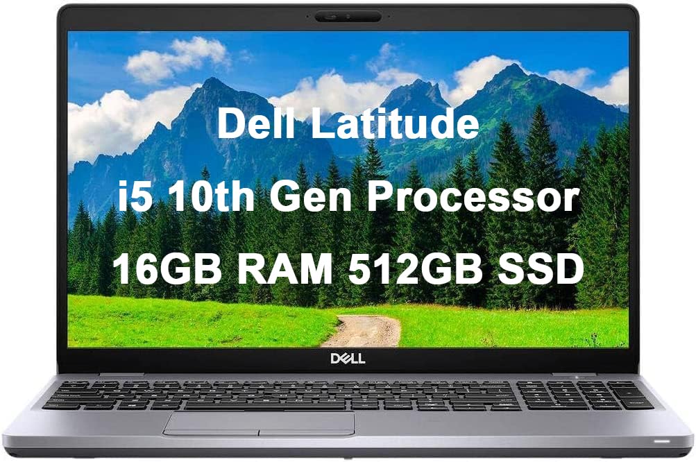 لپ تاپ کامپیوتر دل مدل Latitude 5510، صفحه نمایش 15.6 اینچی با رزولوشن FHD(1920 x 1080)، نوت بوک تجاری، پردازنده Intel Core i5-10210U نسل دهم، حافظه رم 16 گیگابایت، حافظه داخلی NVMe SSD 512 گیگابایت، وب‌کم، ویندوز 10 پرو (مجدد)