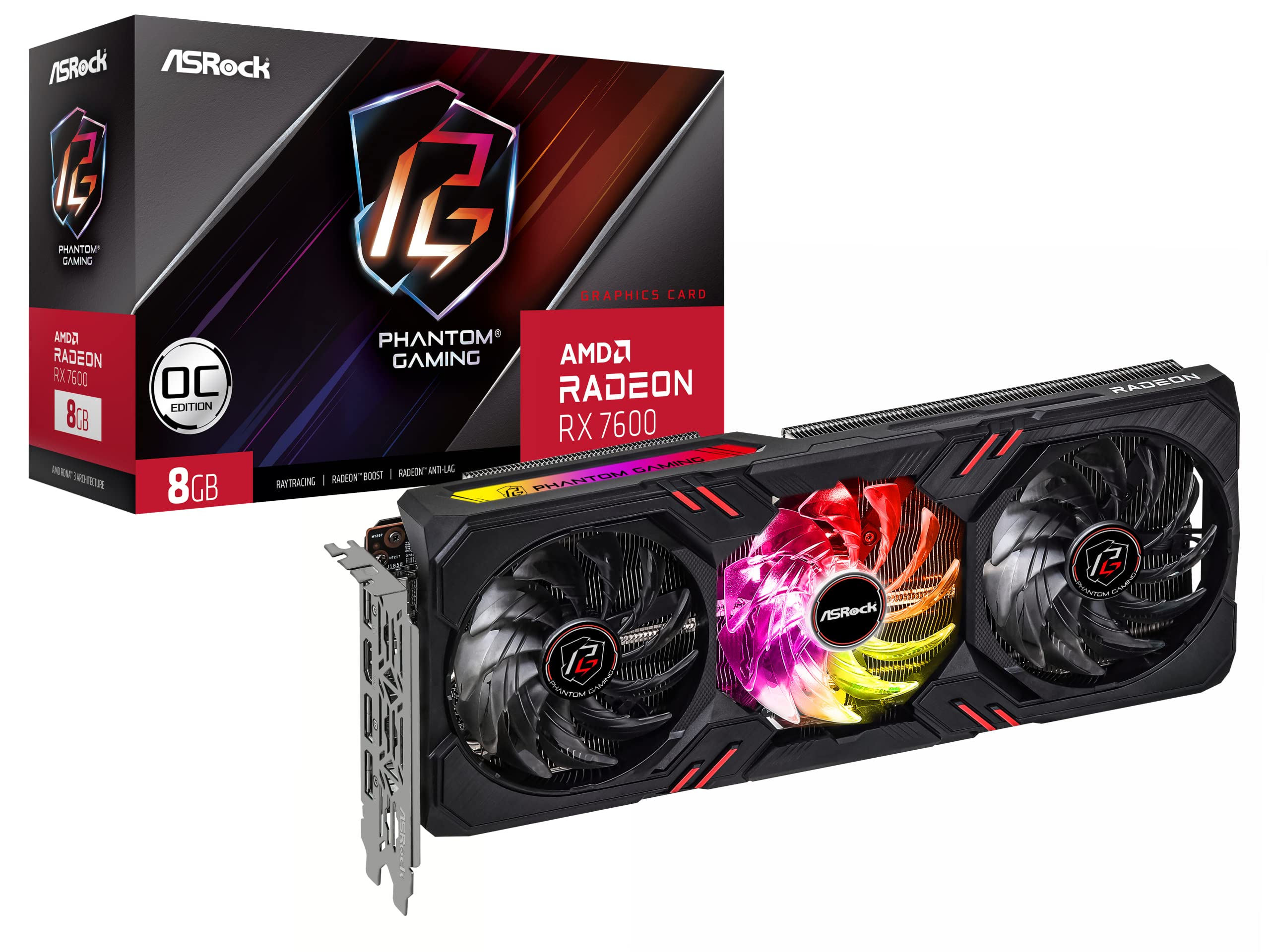 کارت گرافیک ASRock Radeon RX 7600 Phantom Gaming 8G OC 8GB