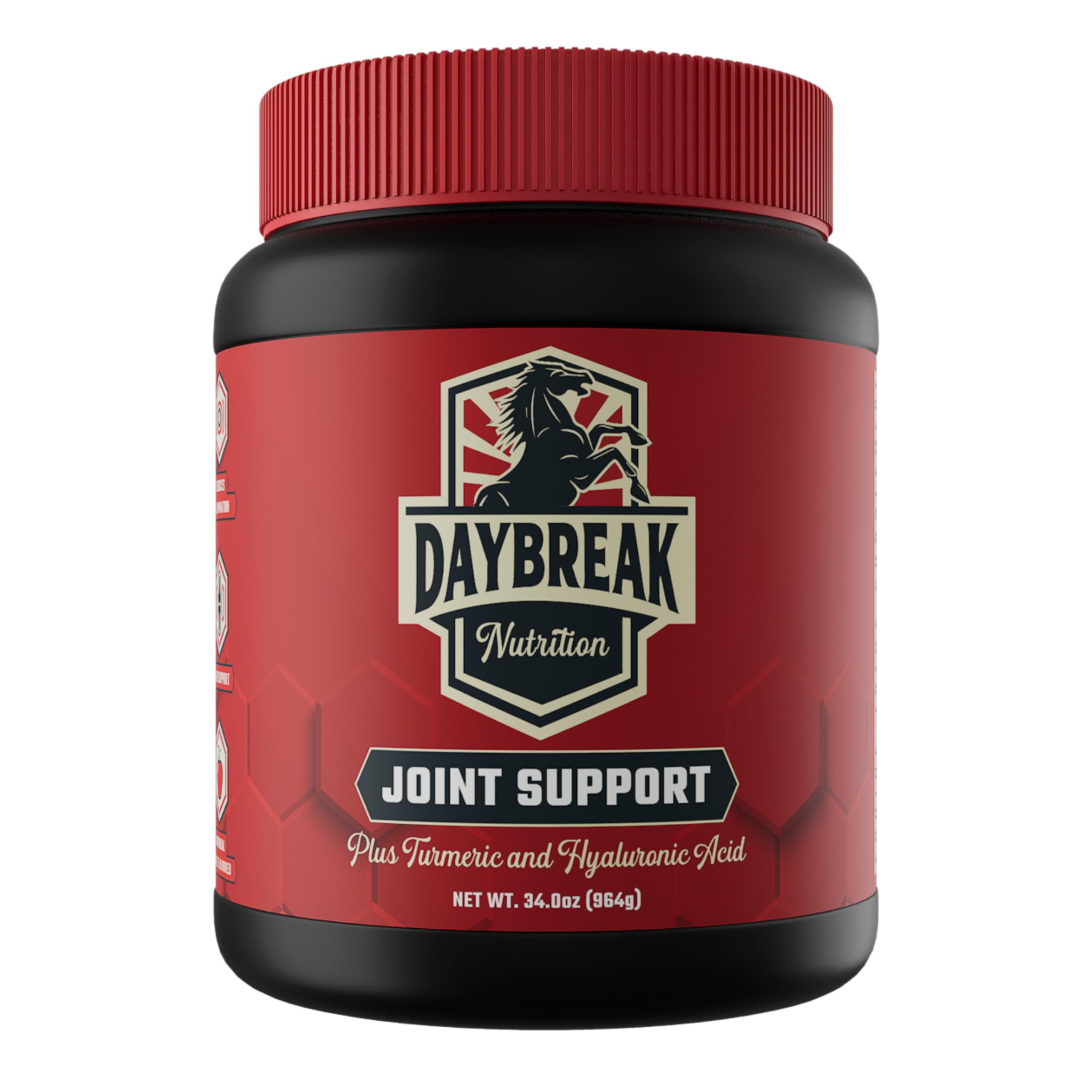 تقویت کننده مفاصل اسب Daybreak Nutrition 8 in 1 Maximum Strength - مزیت تقویت کننده مفاصل برای اسب - گلوکوزامین، MSM، کندروئین، زردچوبه، اسید هیالورونیک، منگنز، و بوسوئلیا - 964 گرم (30 سرویس)