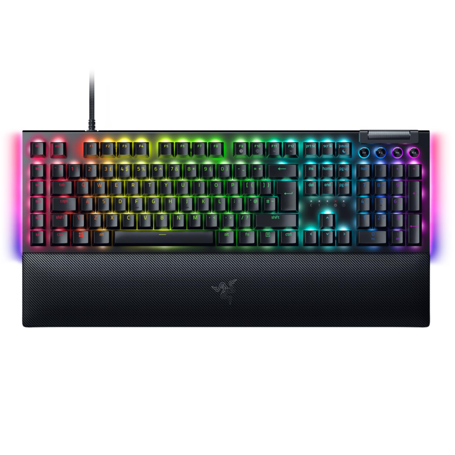 ریزر بلک ویدو V4 (سوئیچ سبز) - کیبورد بازی مکانیکی با نورپردازی Razer Chroma RGB (سوئیچ‌های مکانیکی کلیکی، 6 کلید مکرو اختصاصی، کیپ‌کاپ‌های ABS دابل‌شات) طرح انگلیسی | مشکی طرح انگلیسی بلک ویدو V4 سوئیچ کلیکی سبز