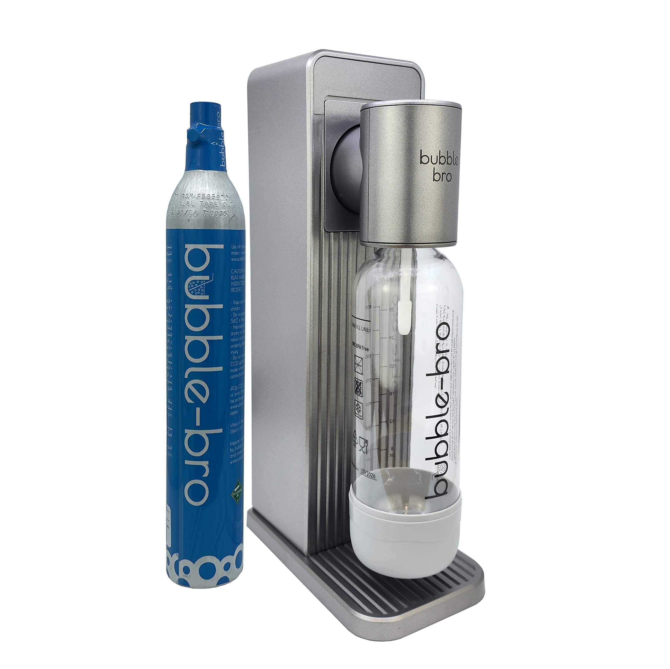 مبدا Bubble-bro ساز آب گازدار استارتر - با سیلندر CO2 60 لیتری (خاکستری فلزی)