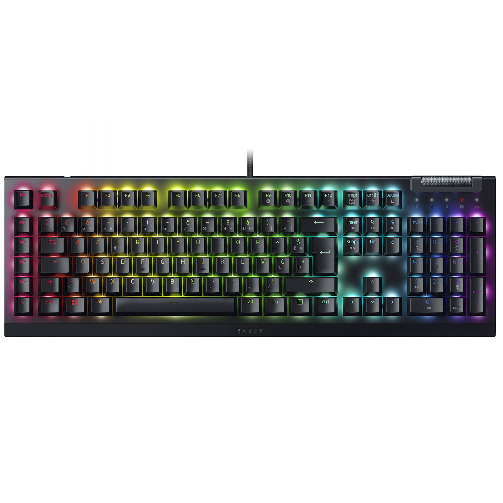 ریزر بلک ویدو V4 ایکس - کیبرد مکانیکی با نورپردازی RGB (سوئیچ های مکانیکی سبز، 6 کلید مخصوص ماکرو، کلیدهای ABS دو راهه تزریقی) طرح FR | مشکی