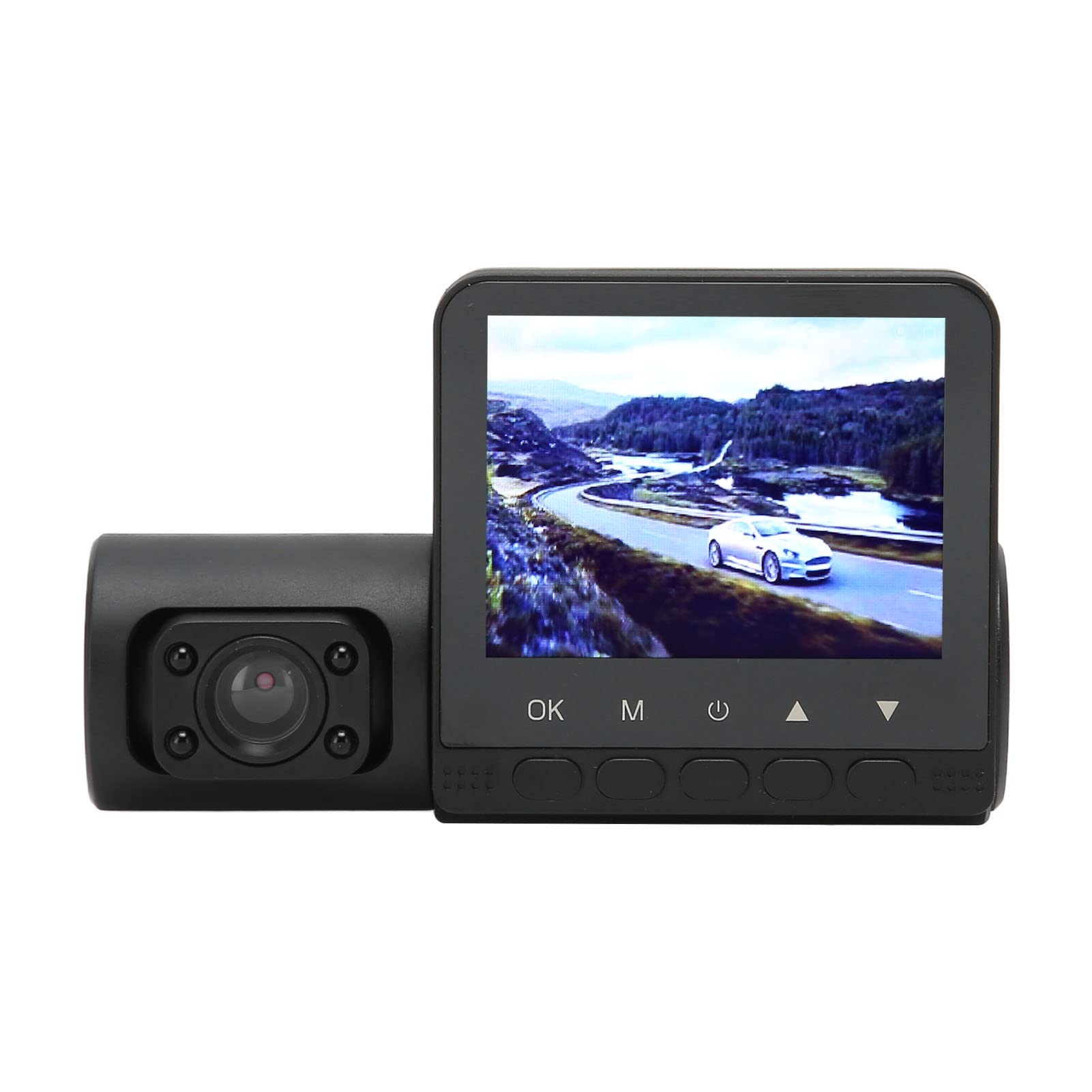 دوربین داش 3 کاناله GUPE جلو و عقب درون خودرو، دوربین داش 2.4 اینچی با کیفیت 1080P HD برای خودروها با زاویه دید 170 درجه ای با قابلیت دید در شب، ضبط حلقه ای، سنسور G، تشخیص حرکت و ضبط رانندگی