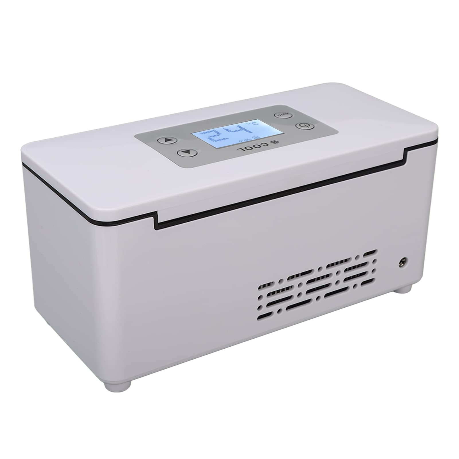 یخچال دارویی کوچک DAUB، صفحه نمایش LED قابل تنظیم 0-18℃، ابعاد 6.9x2.4x1اینچ، کیس سفری قابل حمل برای نگهداری انسولین، قابل شارژ از طریق USB با توان 10 وات، برای مسافرت با خودرو یا استفاده در خانه