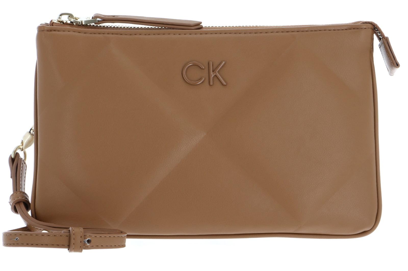 کالوین کلین زنانه کیف دوشی RE-LO QUILT CROSSBODY، سایز یک، رنگ قهوه‌ای شکری