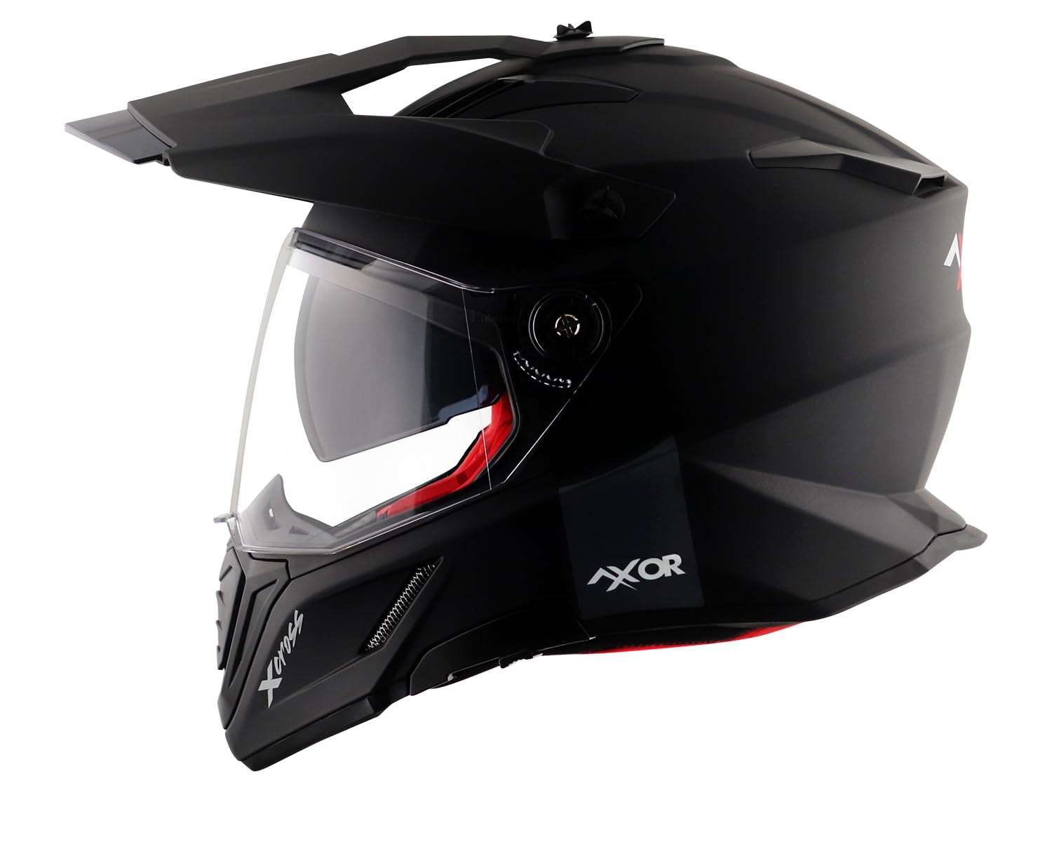 کلاه موتور سیکلت Axor X-Cross Dual Visor SC مدل سیاه مات قرمز - اندازه XL