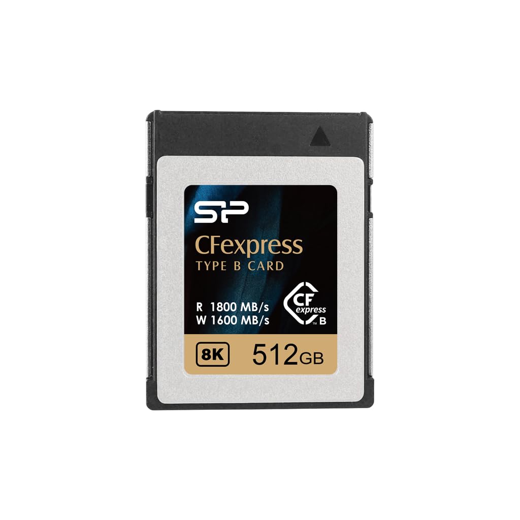 کارت حافظه Silicon Power CFexpress Type B 512GB، تا 1800 مگابایت بر ثانیه ضبط ویدیوی RAW 8K، 512GB SD V30