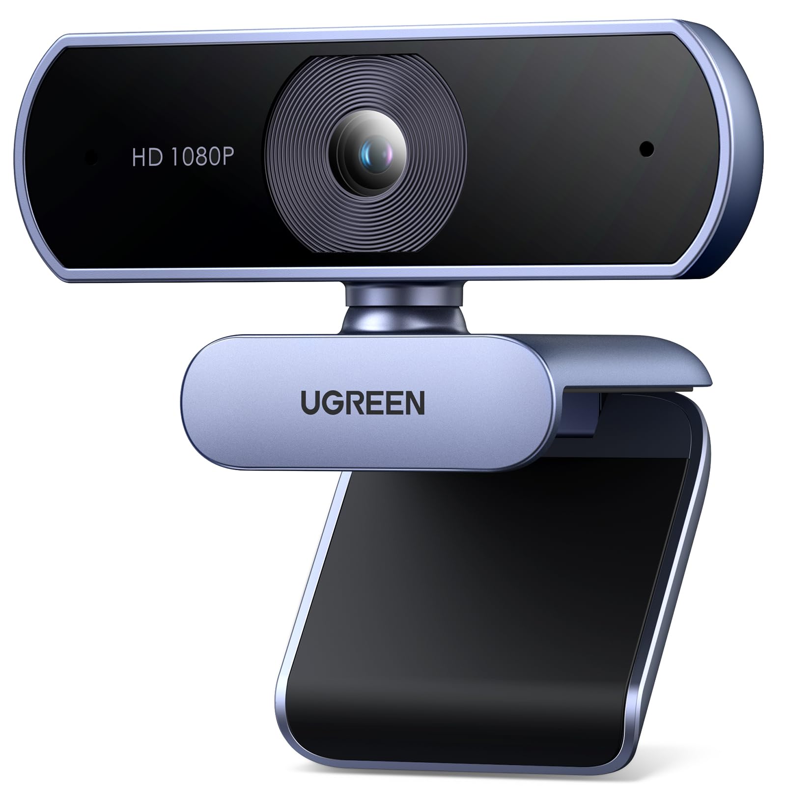وب‌کم 1080P یوگرین با میکروفون دوربین USB HD، دوربین 1080P/30fps 720P/60fps، با اصلاح خودکار نور، دو میکروفون کاهش نویز دوگانه، برای اسکایپ/فیسبوک/یوتیوب، لپ‌تاپ/دسکتاپ، خاکستری