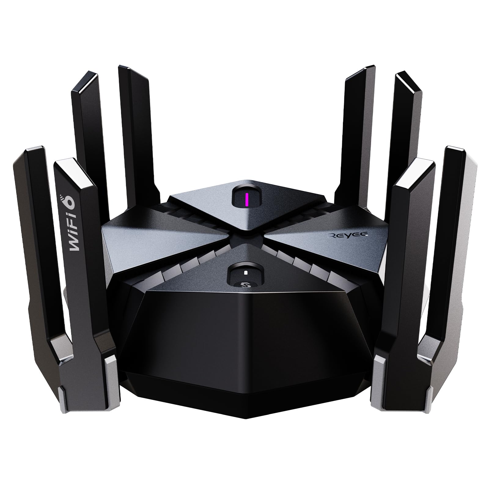 مسیریاب WiFi 6 Reyee AX6000، مسیریاب بازی بی‌سیم 8 جریانه، 8 FEMs، WAN 2.5G، پردازنده چهار هسته‌ای 2.0 گیگاهرتزی، WPA3، VPN هوشمند برای منزل‌های بزرگ E6 RG-E6