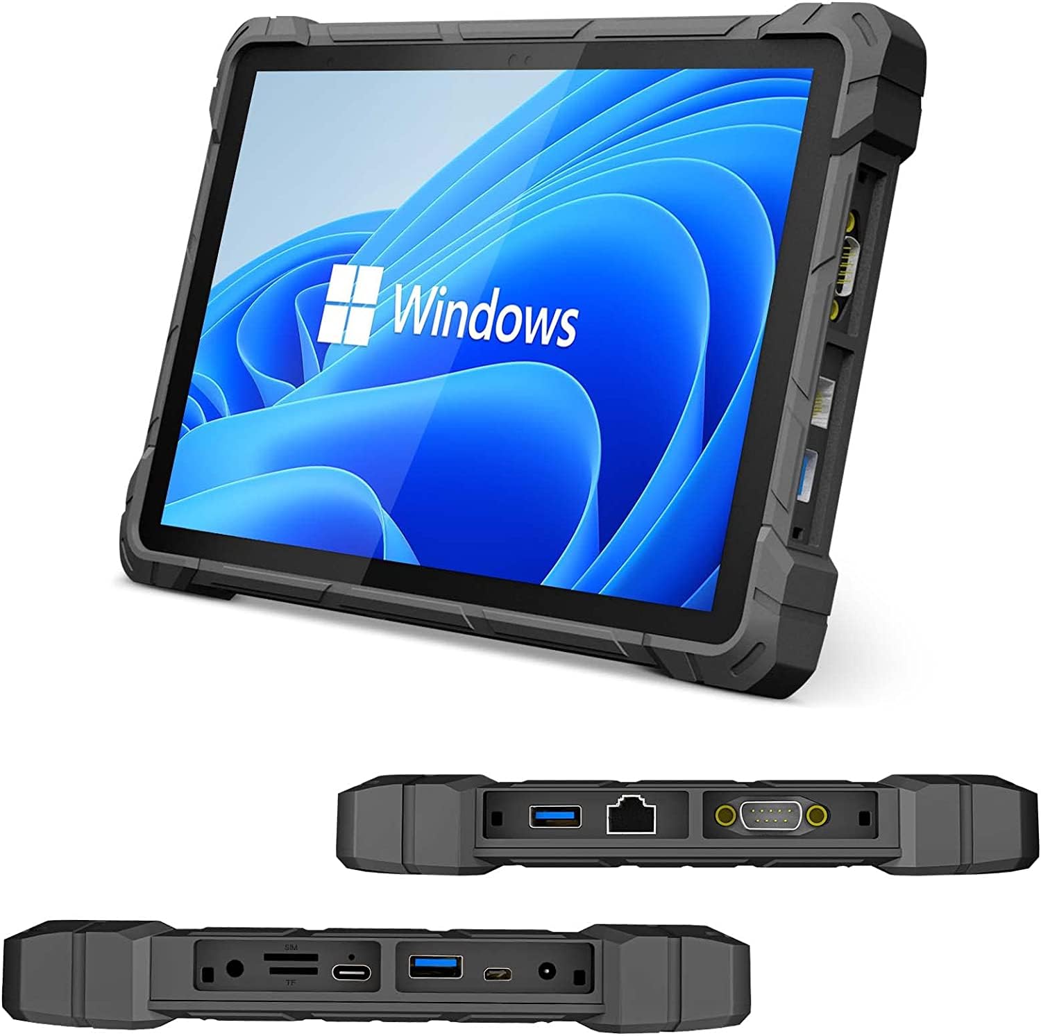 تبلت لمسی HEIGAOLAPC Win 11 با صفحه نمایش 10.1 اینچ، تبلت سخت‌افزار مقاوم با باتری 16000 میلی آمپر، 8 گیگابایت رم و 128 گیگابایت حافظه داخلی، دوربین، پورت USB 3.0، بلوتوث 4.2، GPS، HDMI، سیم 4G LTE، وای‌فای، تبلت ضدشکنجه