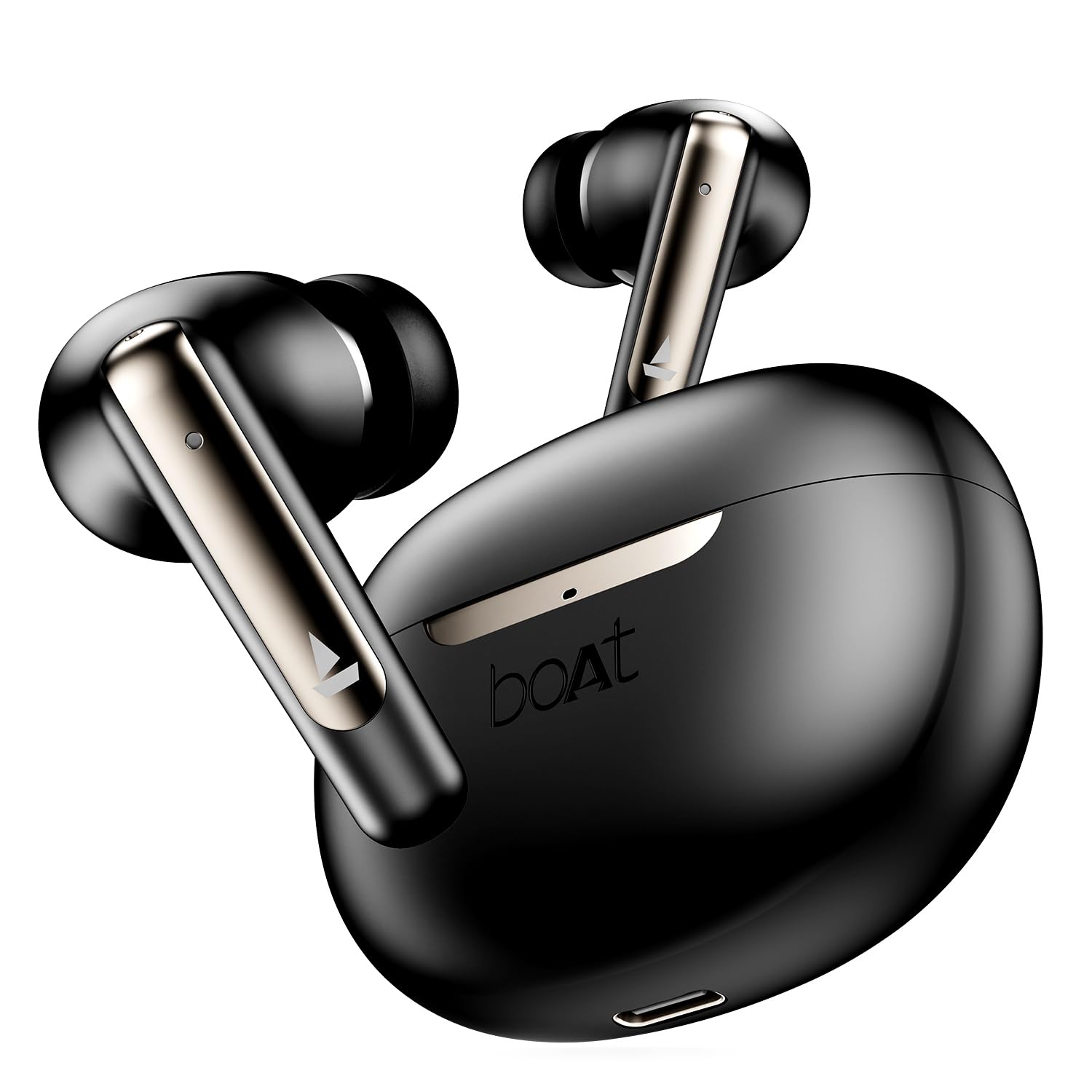 هدفون بی‌سیم boAt Airdopes 141 ANC (~32dB)، بافت بهبودیافته بافت با کم‌تاخیری 50 میلی‌ثانیه، تکنولوژی چهار میکروفن ENx، باتری 42 ساعته، شارژ سریع، حالت‌های تنظیم موسیقی دوگانه، استاندارد آب‌و‌گردش IPX5، بلوتوث ورژن 5.3، هدفون‌های دوگانه TWS با میکروفن (رنگ مشکی تیره)