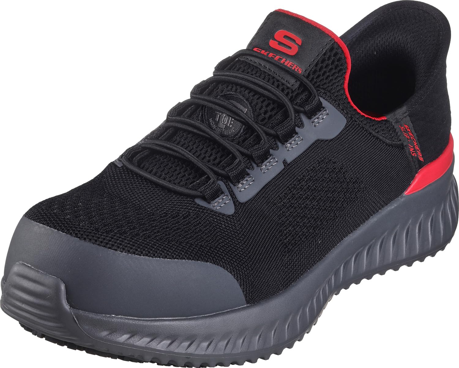 Skechers Hands Free Slip-ins Tilido Fletchit - کفش ایمنی مردانه با پنجه کامپوزیتی، سایز 43 (EU)، مشکی