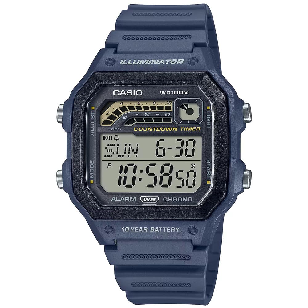 ساعت مردانه Casio - WS-1600H-2AVDF صفحه نمایش مشکی آبی