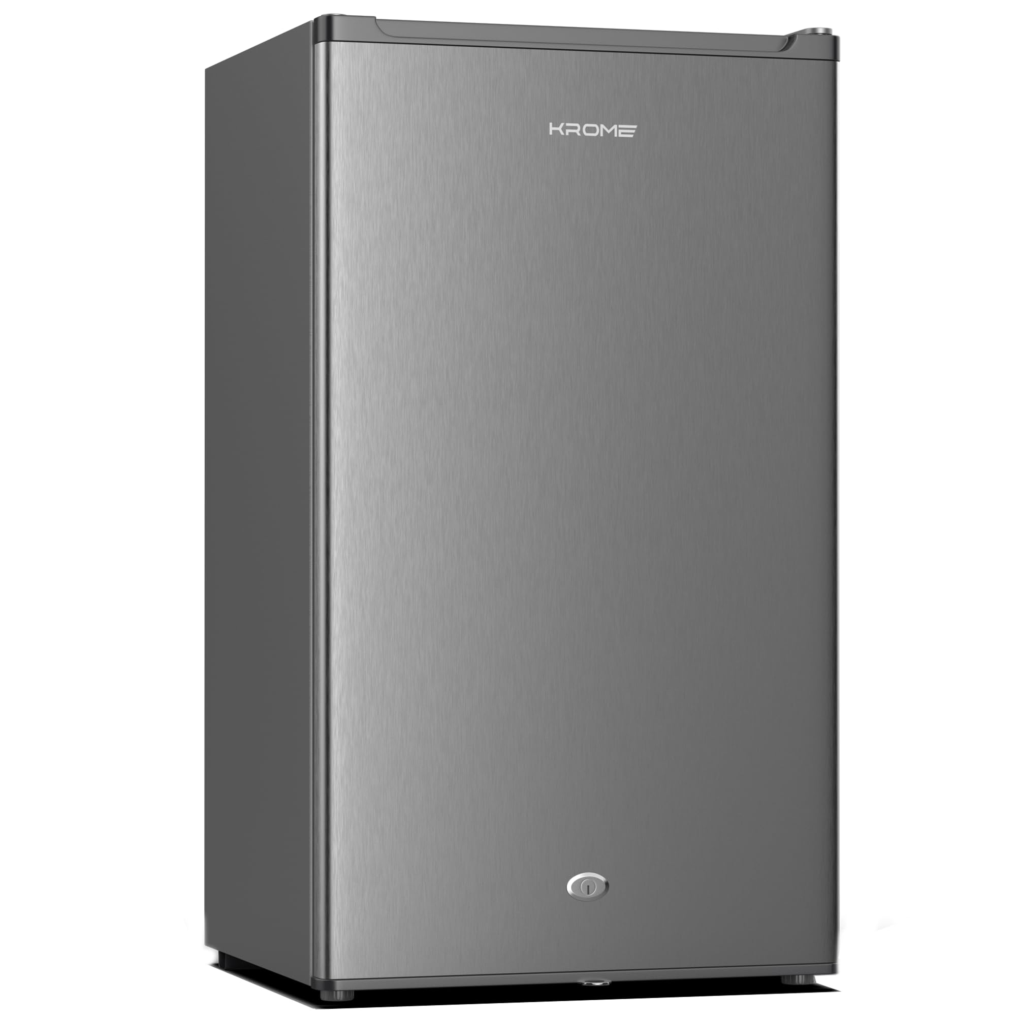 یخچال یک دربه KROME 120L با ظرفیت بزرگ، ایده‌آل برای فضاهای کوچک، فریزر کوچک، درب قابل برعکس شدن، یخچال کوچک مناسب برای آشپزخانه، اتاق خواب، اداره و بار، اینوکس، گارانتی 5 ساله برای کمپرسور، مدل KR-RDC120H