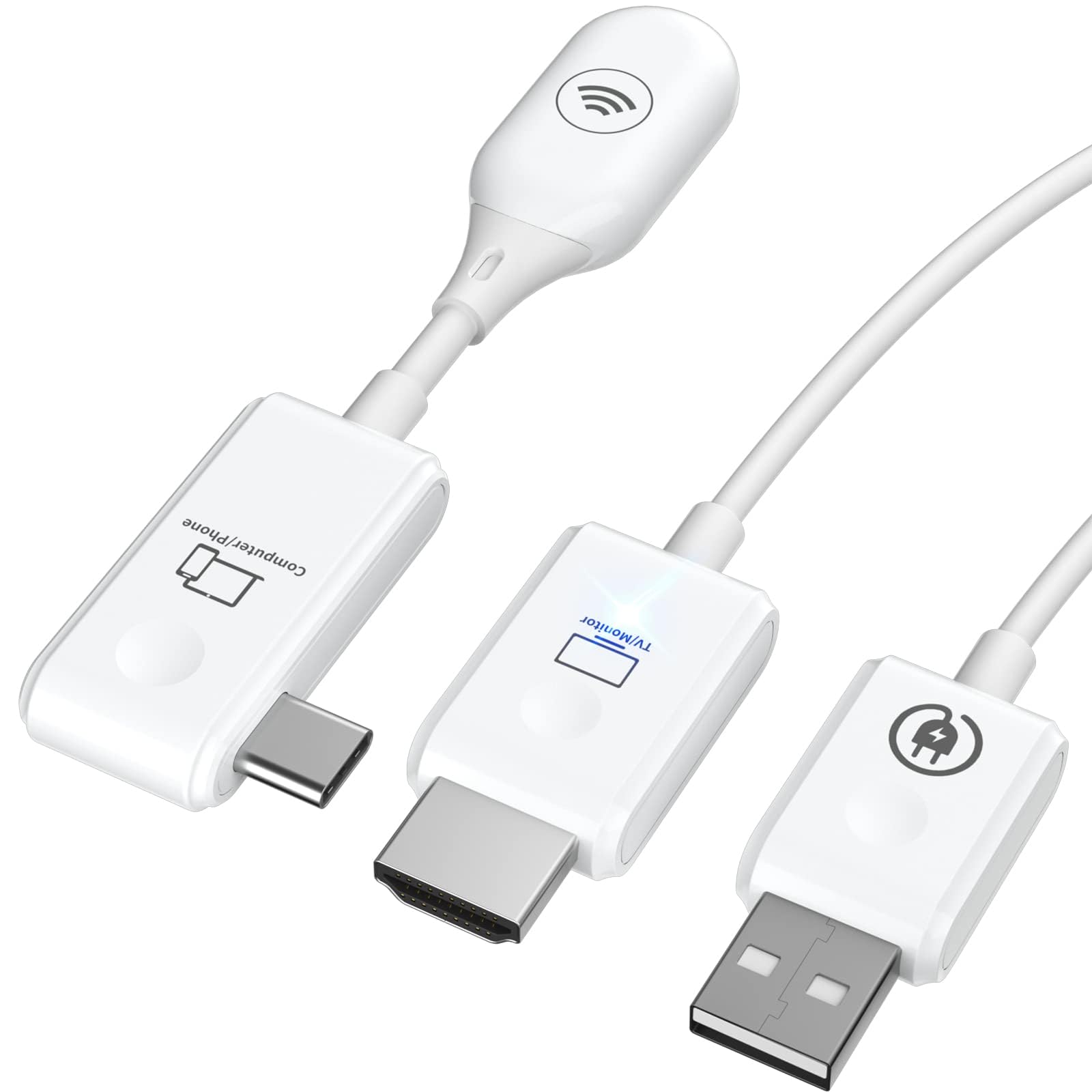 مبدل بی‌سیم HDMI NALACAL، فرستنده و گیرنده بی‌سیم HDMI 30 متری با پشتیبانی از کیفیت تصویر HD 1080p و فرکانس 2.4/5 گیگاهرتز برای انتقال ویدیو و صدا به پروژکتور/تلویزیون با کیفیت برای لپ‌تاپ/دوربین/تلفن همراه