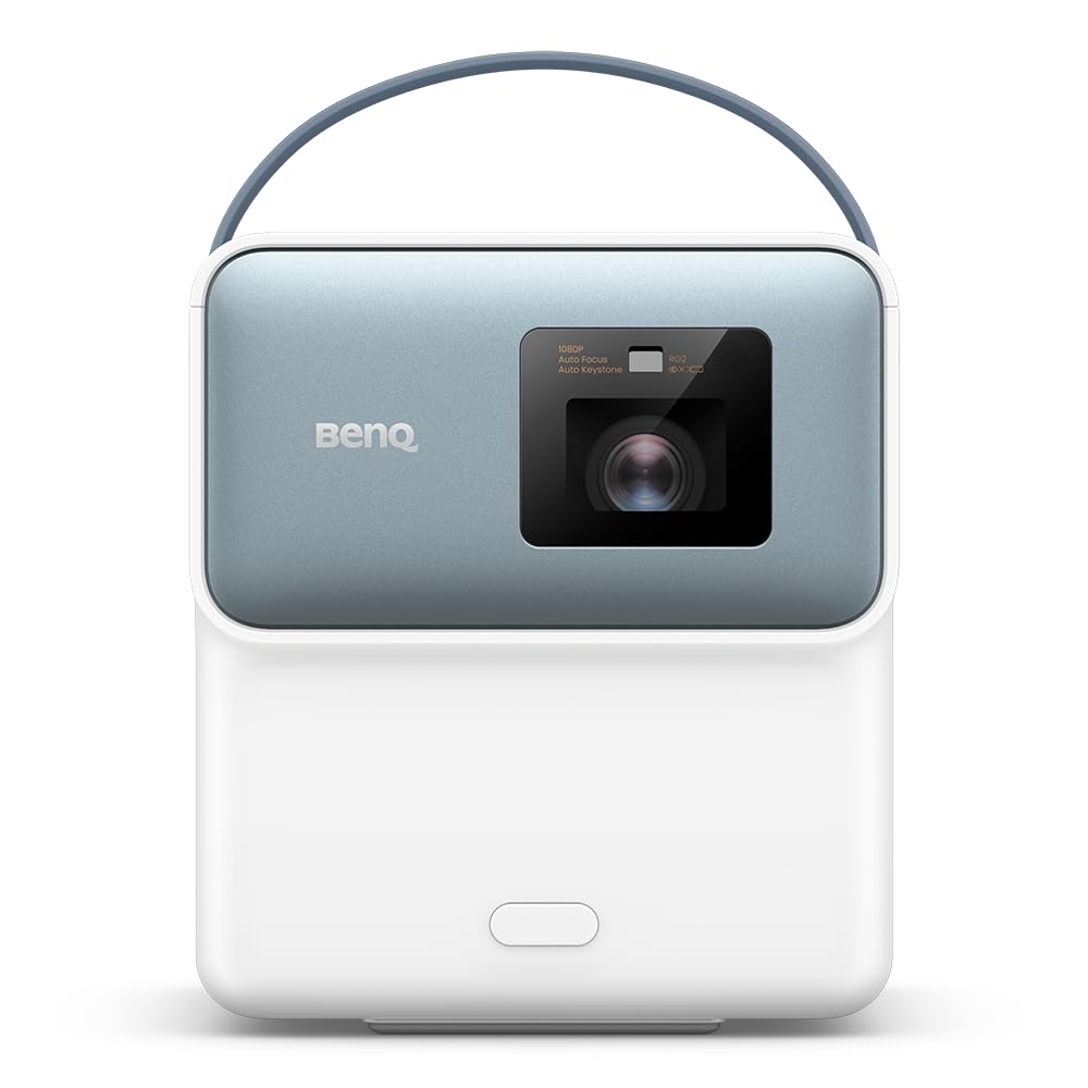پروژکتور قابل حمل BenQ GP100A | پشتیبانی از 4K در فضای بیرونی | وضوح 1080p | 1000 لومن ANSI | دارای Netflix، Chromecast، AirPlay و Android TV | فوکوس خودکار و Keystone 2D خودکار | بلندگوی 20 وات
