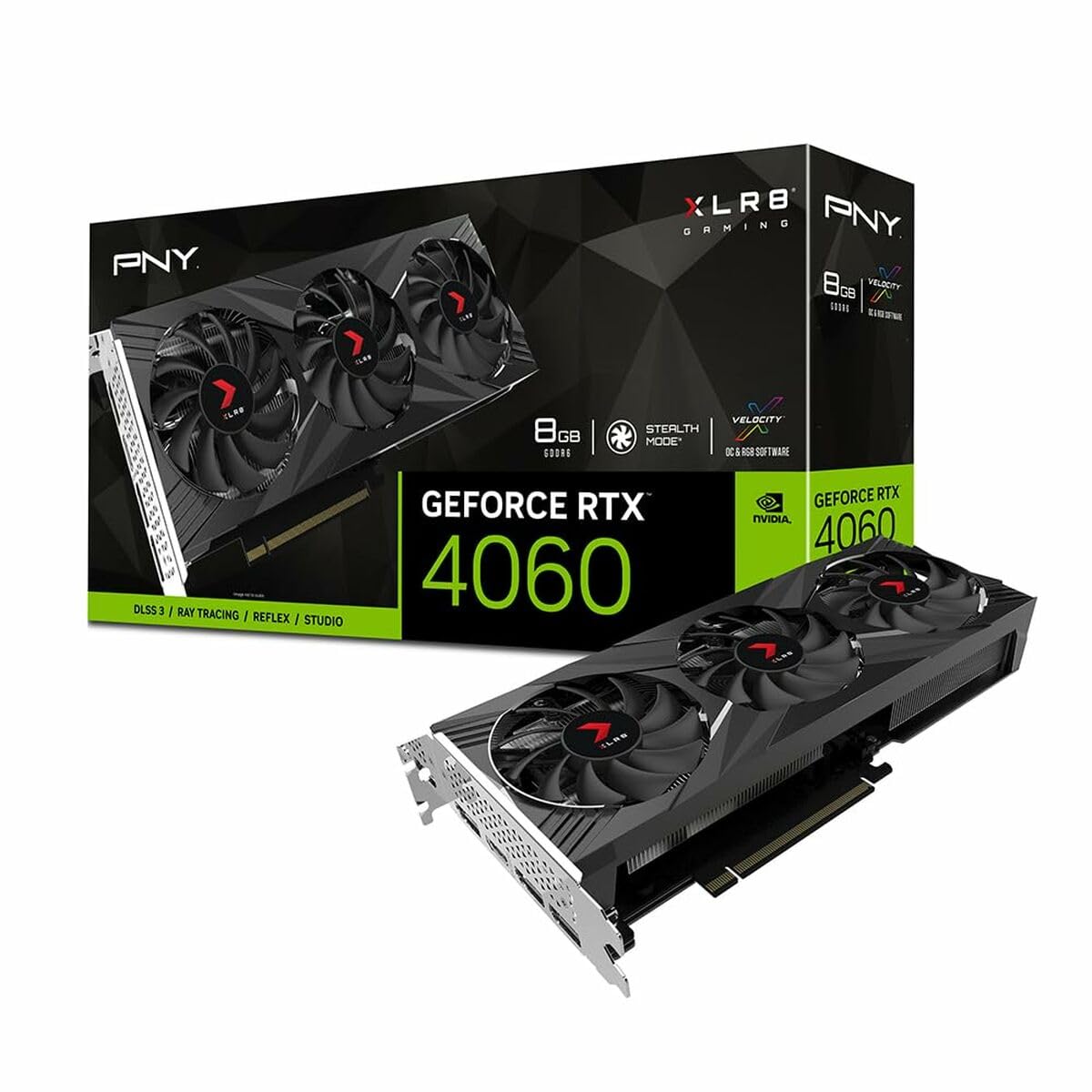 کارت گرافیک PNY GEFORCE RTX™ 4060 8GB XLR8 Gaming VERTO RGB نسخه سه پروانه هواکش DLSS 3 RTX 4060 RGB