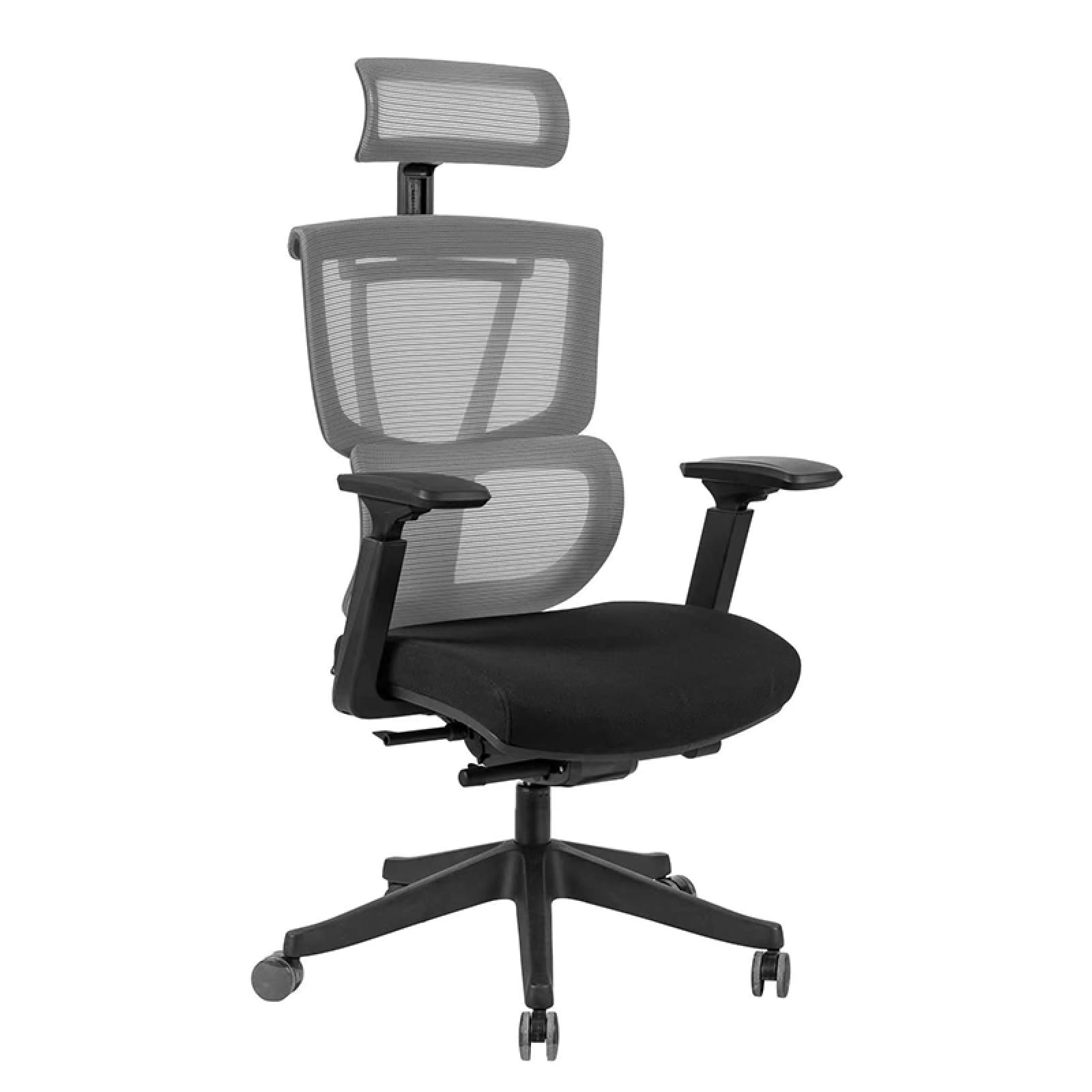 صندلی اجرایی ارگونومیک FLEXISPOT C7G قابل تنظیم ارتفاع چرخ گردان هدرست پشتی قابل تنظیم دستگاه پشتی پشت مبدل تکل مواد سیاه مناسب برای میز کامپیوتر دفترمدیم خاکستری C7G