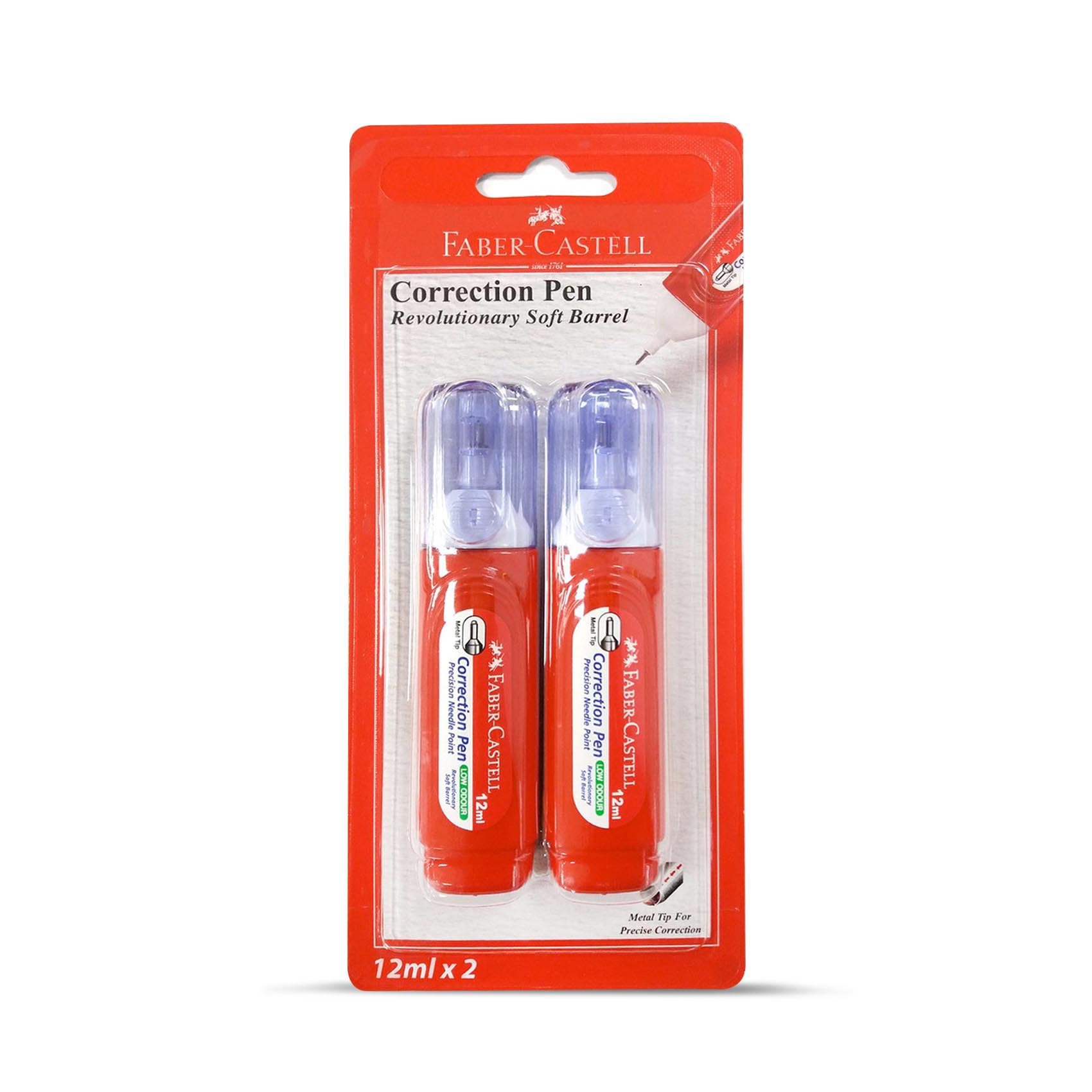 خطا زدای Faber-Castell با نوک فلزی 12 میلی‌لیتر 2 عدد، نوک فلزی برای اصلاح دقیق