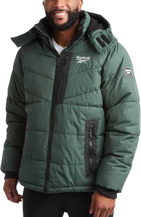 معشوقه یقه با آستین‌های پرفشنال ورزشی Reebok Men M Rbk Heavy Puffr V4 (به تعداد 1 عدد) از نخل زیتون رنگ