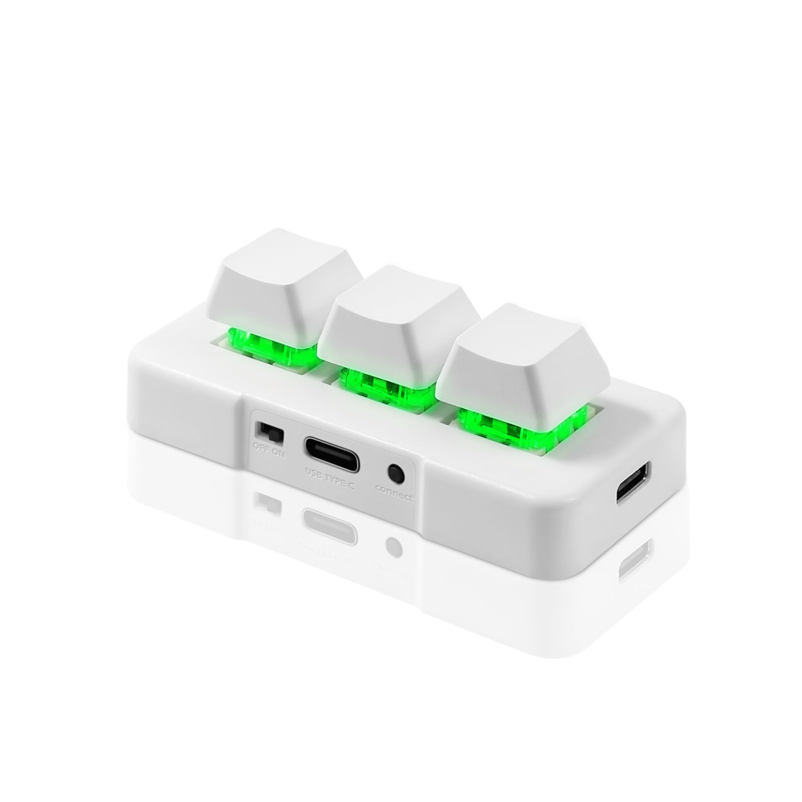 کیبرد بازی مکانیکی ۳ کلیدی Mini Keypad از شرکت PCsensor به همراه فناوری بی‌سیم ۲٫۴ گیگاهرتز و USB، دارای کلید‌های سریع برای سفارشی‌سازی برنامه و نورپردازی RGB برای بازی‌های OSU و کارهای اداری - ابزاری بسیار مناسب برای بازی‌ها و کارهای اداری به همراه رنگ سفید و فناوری ۲٫۴ گیگاهرتز
