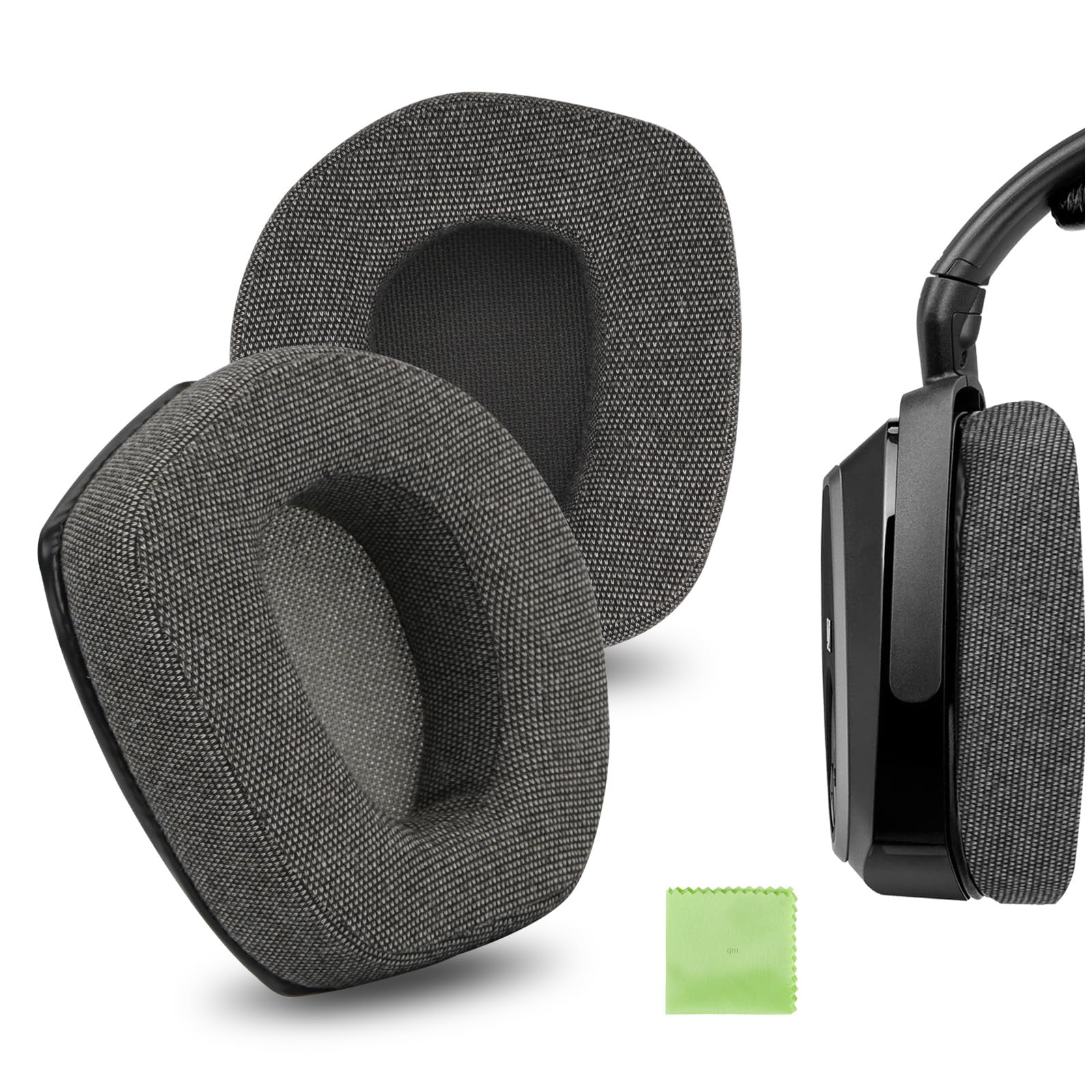 پد‌های گوشی جایگزین لاینن راحتی Geekria برای هدفون‌های Sennheiser RS195/185/175/165، HDR 185/175/165 (خاکستری تیره)