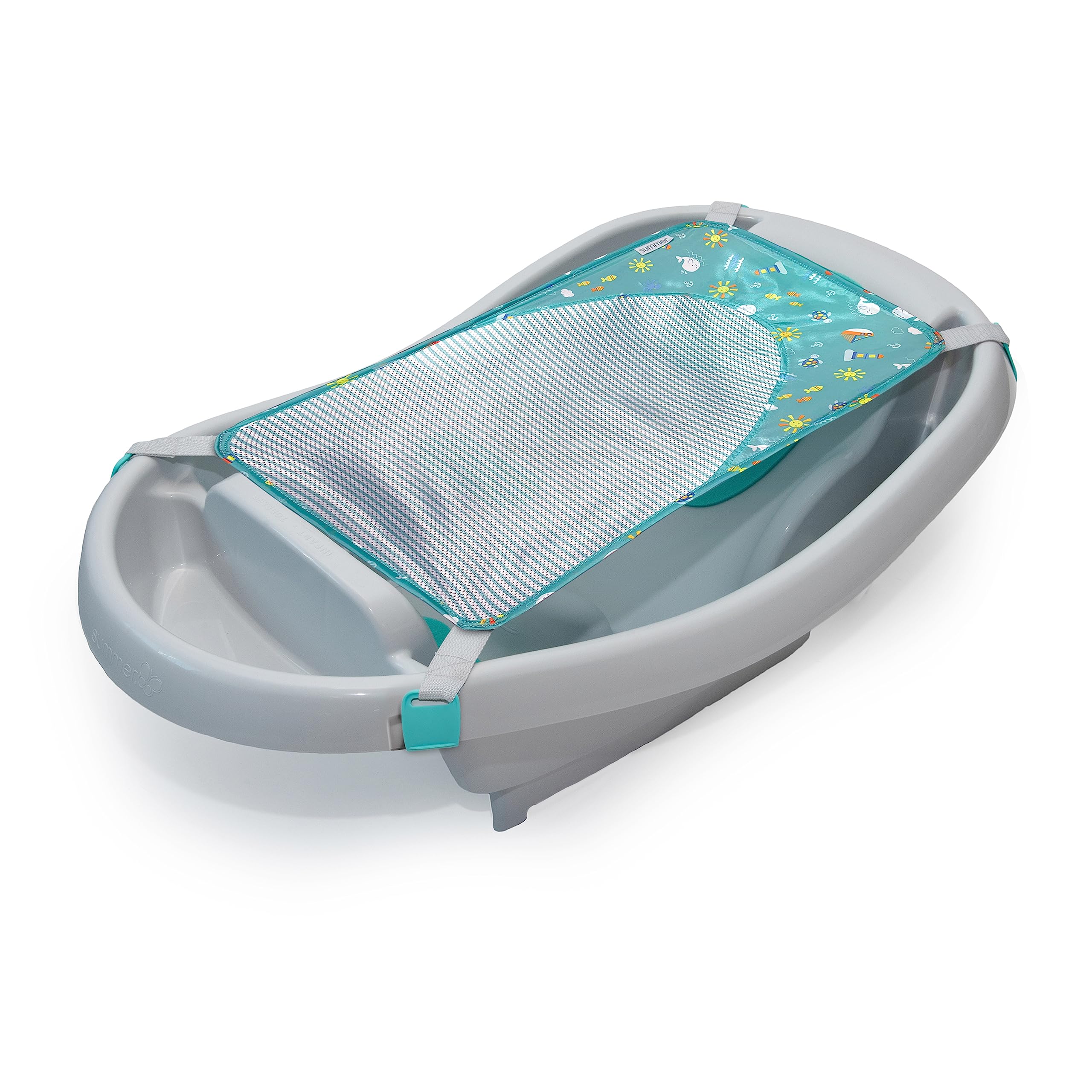 وسیله بهداشتی کودک تابستانی Ingenuity Comfy Clean™ Deluxe برای نوزاد تا کودک جدید تا ۲ ساله - توپی بهداشتی (خاکستری)