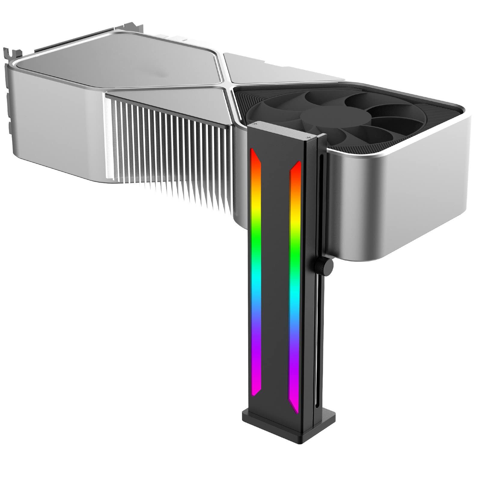 پایه گرافیکی Goshyda GPU Bracket با پایه مغناطیسی و بار ARGB LED نوری برای کارت گرافیک دسکتاپ (سیاه)