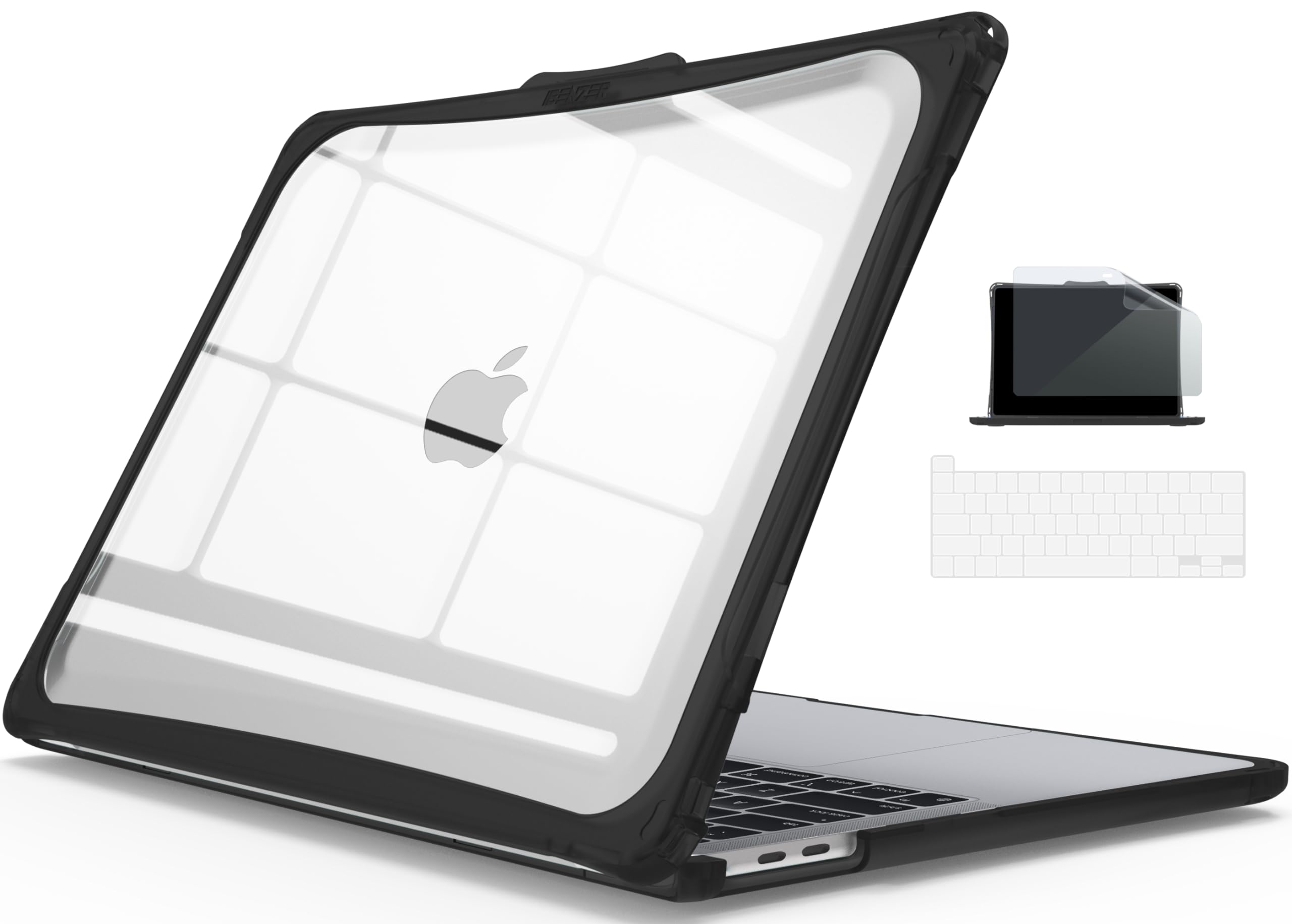قاب سنگین IBENZER برای MacBook Pro 13 اینچ با صفحه نمایش و کاور صفحه کلید، قابل استفاده برای مدل‌های 2024، 2023، 2022، M2 و M1 با کد‌های A2338، A2289، A2251، A2159، A1989، مدل Hexpact برای Mac Pro 13 اینچ مدل‌های 2024-2016، رنگ مشکی، کد محصول HPE-T13BK+2